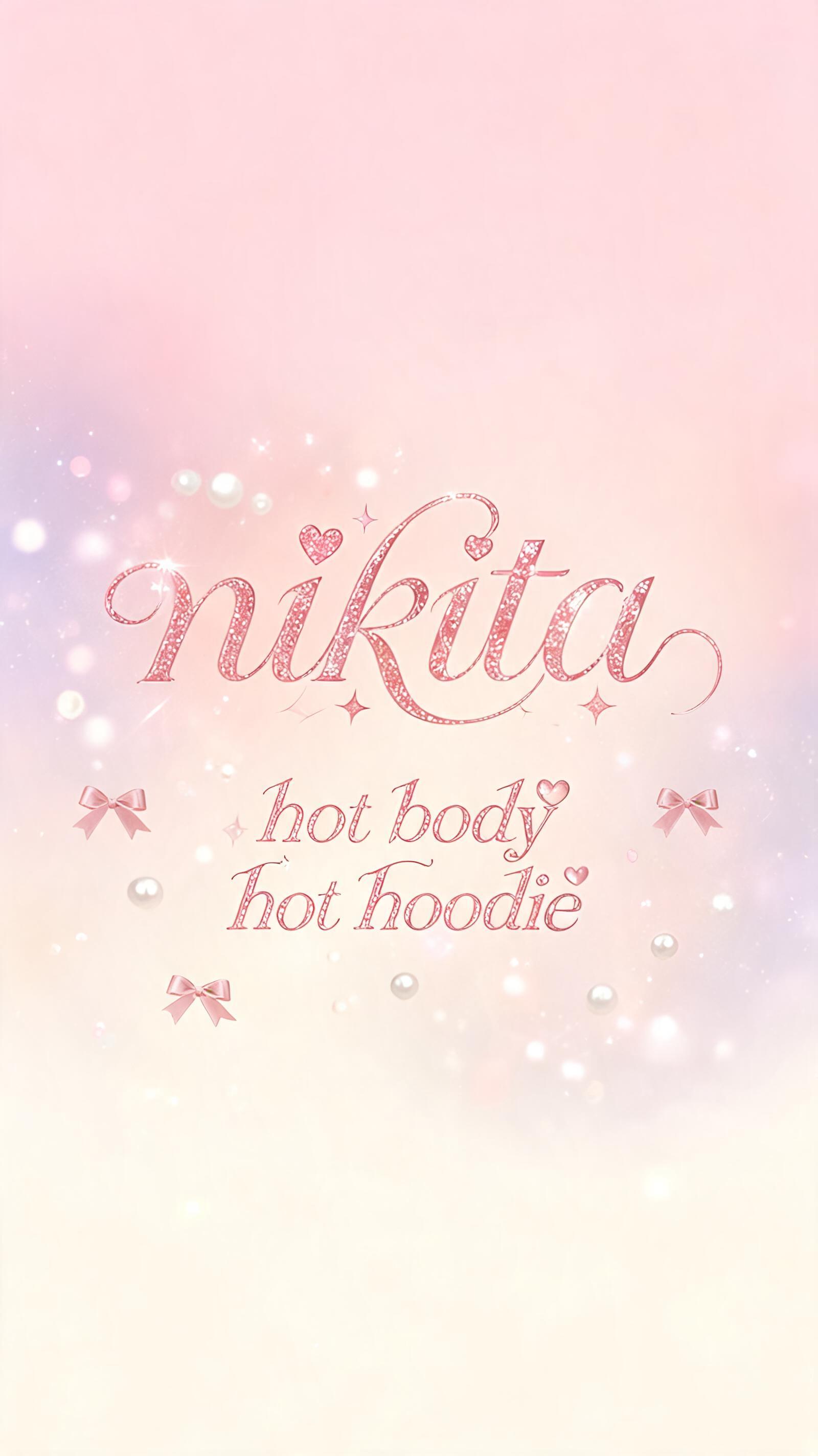 "nikita 
hot body hot hoodie" — Cursive Aesthetic text effect