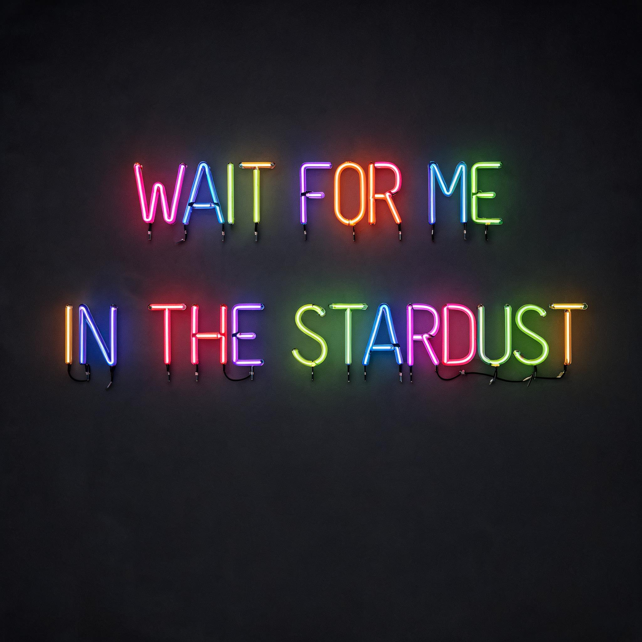 "WAIT FOR ME IN THE STARDUST" — Neon Sign | AI Text Effect Generator