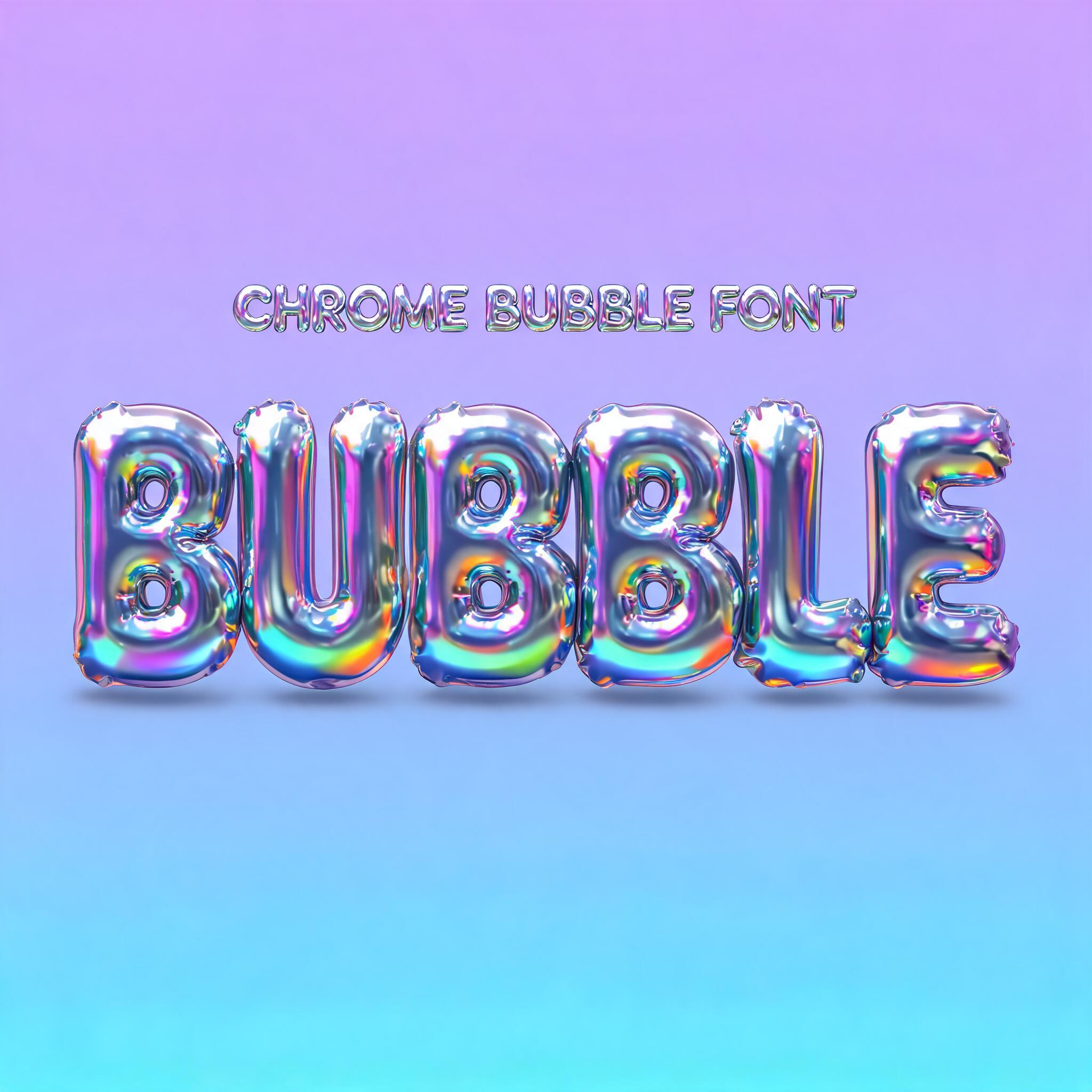 "BUBBLE
CHROME BUBBLE FONT" — Y2k Chrome | AI Text Effect Generator