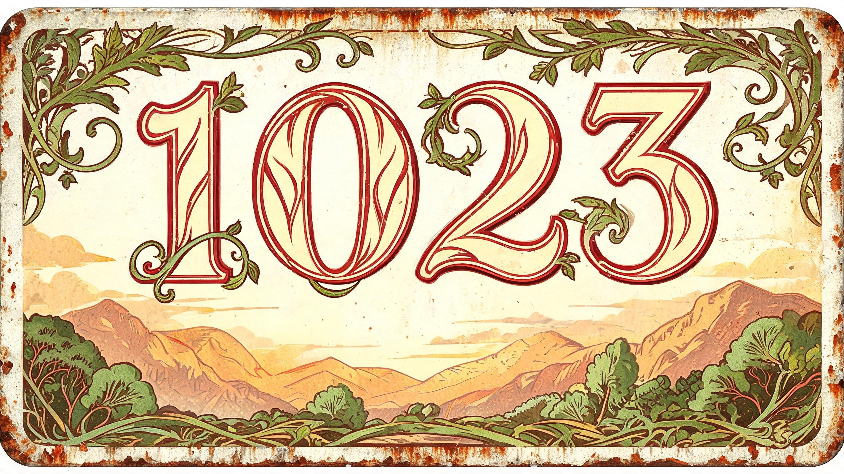 "1023" — Vintage | AI Text Effect Generator