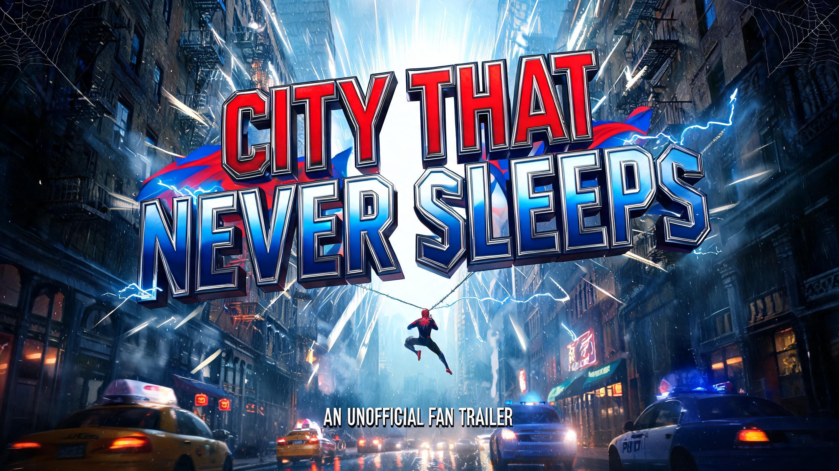 "CITY THAT
NEVER SLEEPS
AN UNOFFICIAL FAN TRAILER" — Spider Hero | AI Text Effect Generator