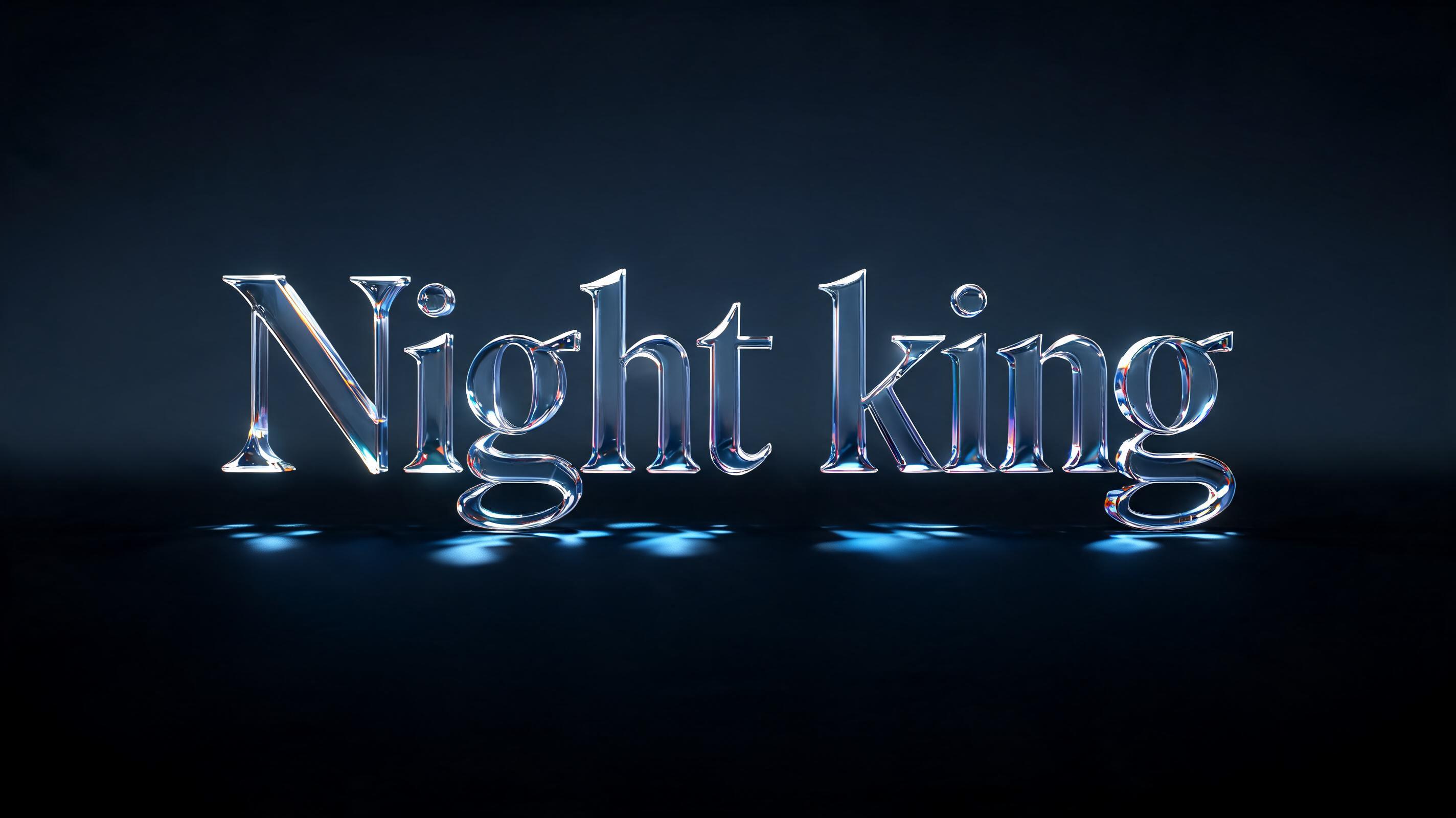 "Night king" — Glass | AI Text Effect Generator
