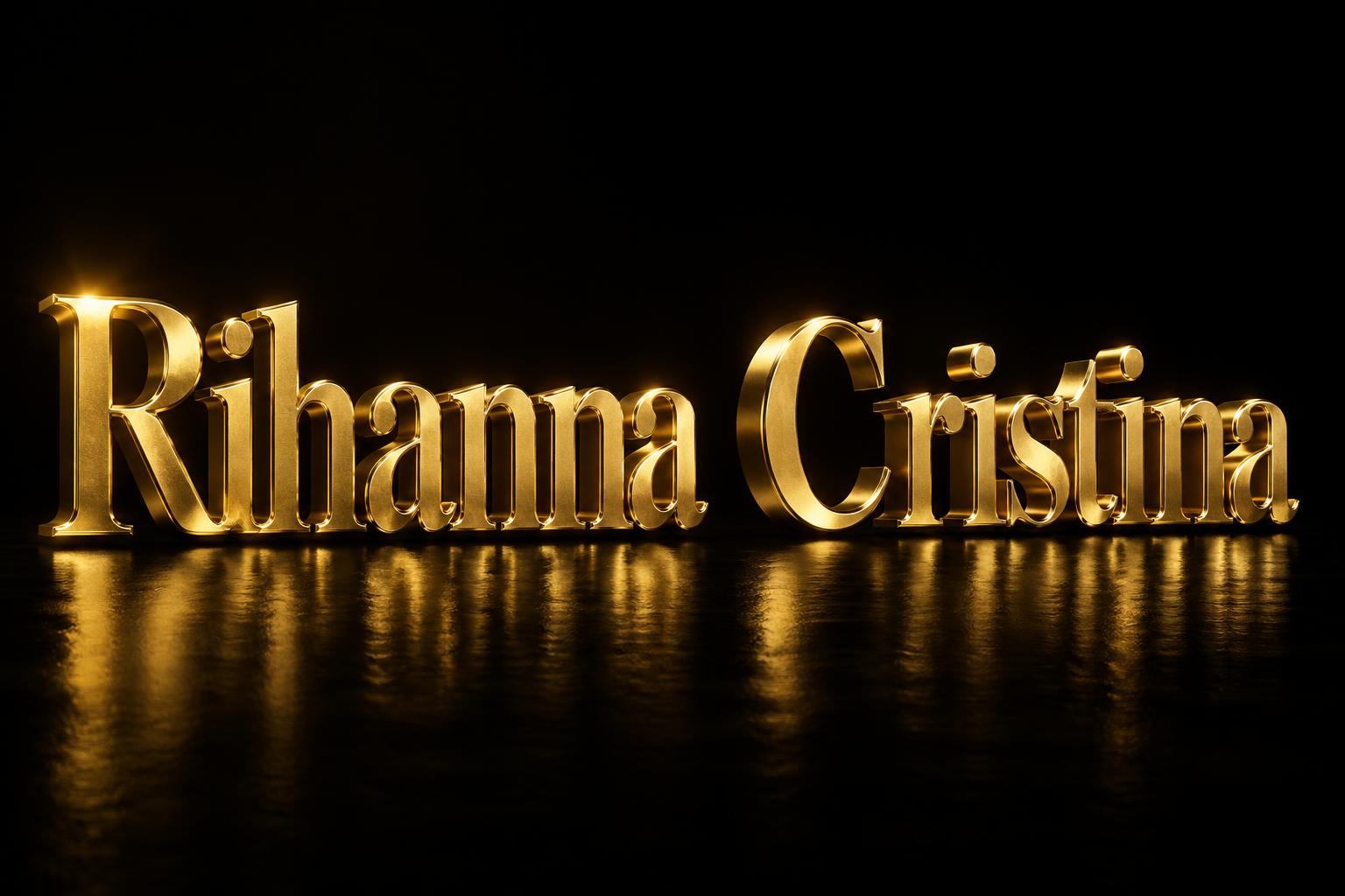 "Rihanna Cristina" — 3d Bold Gold | AI Text Effect Generator