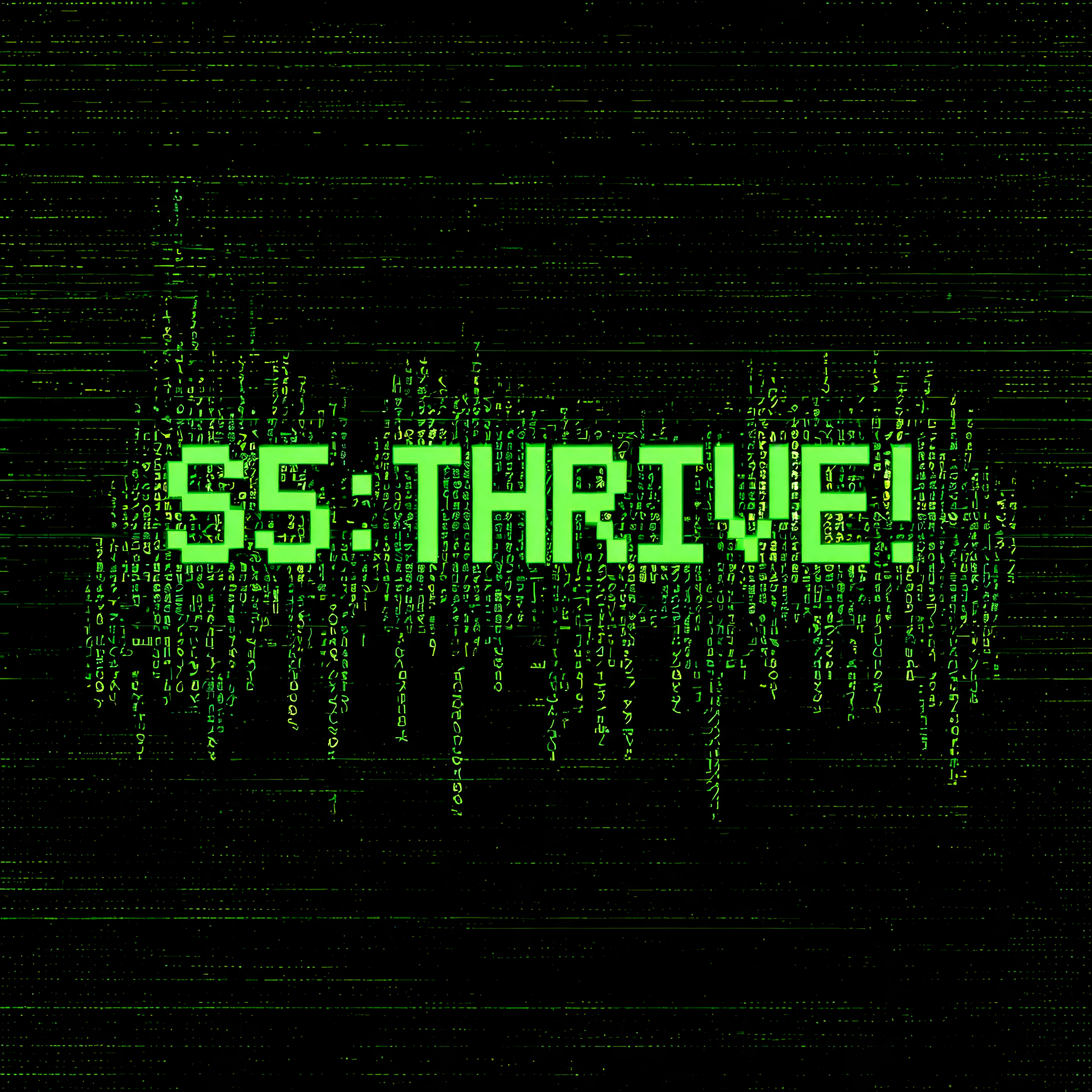 "S5:THRIVE!" — Cyberpunk Data Stream | AI Text Effect Generator