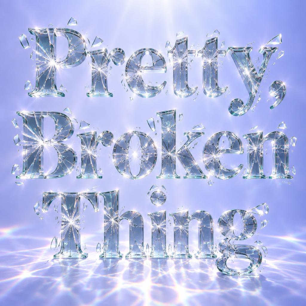 "Pretty, Broken Thing" — Glass | AI Text Effect Generator