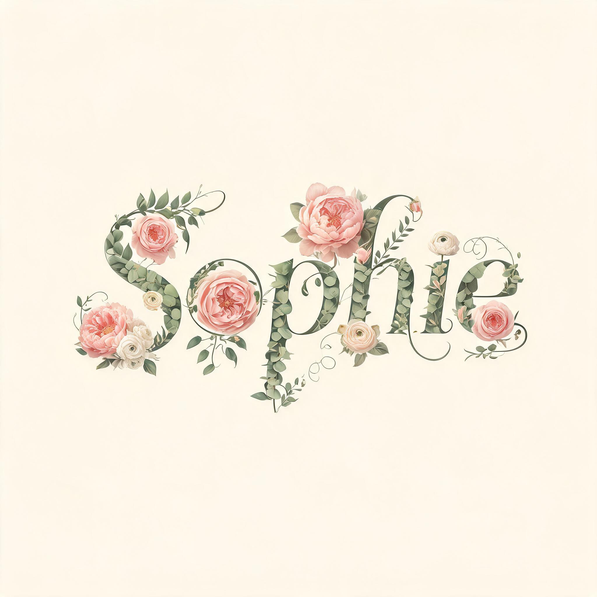 "Sophie" — Floral | AI Text Effect Generator