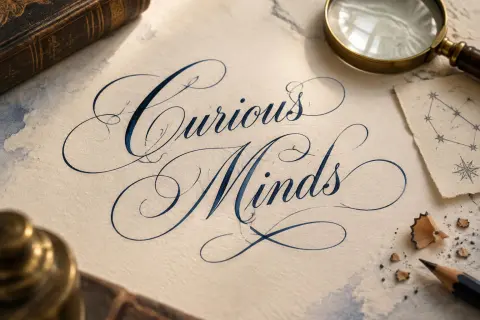 "Curious Minds" — Cursive text effect