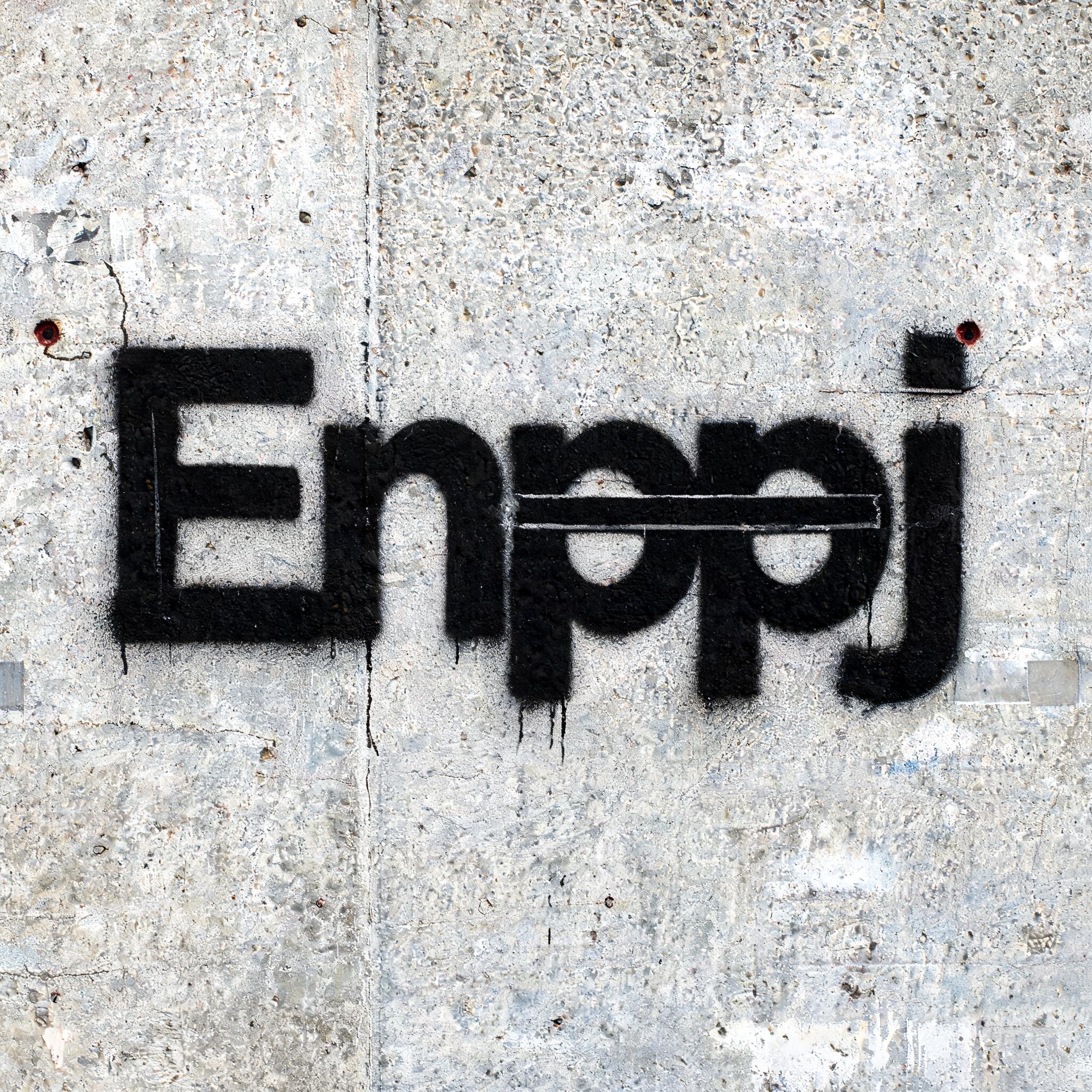 "Enppj" — Stencil text effect