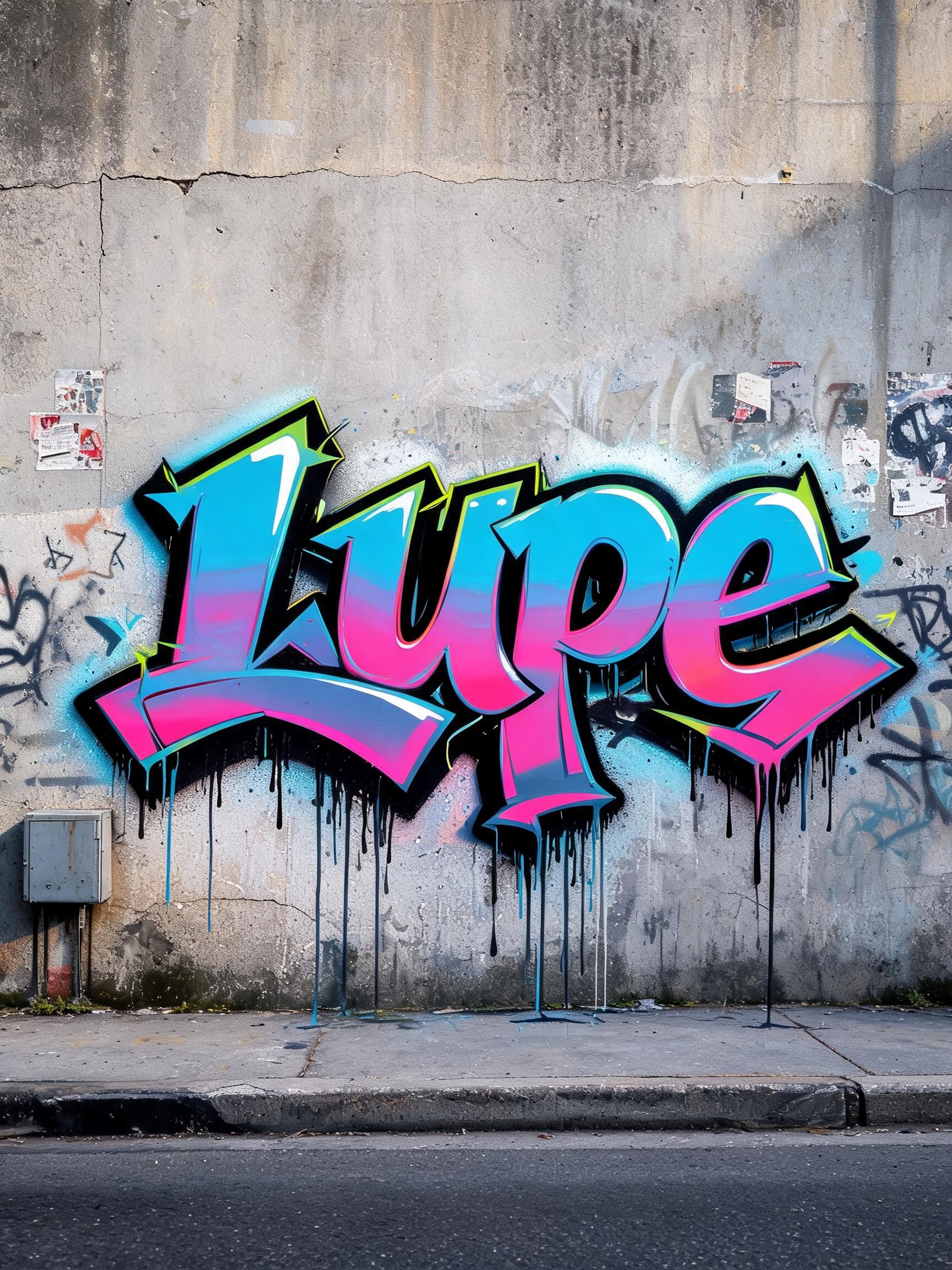 "Lupe" — Graffiti | AI Text Effect Generator