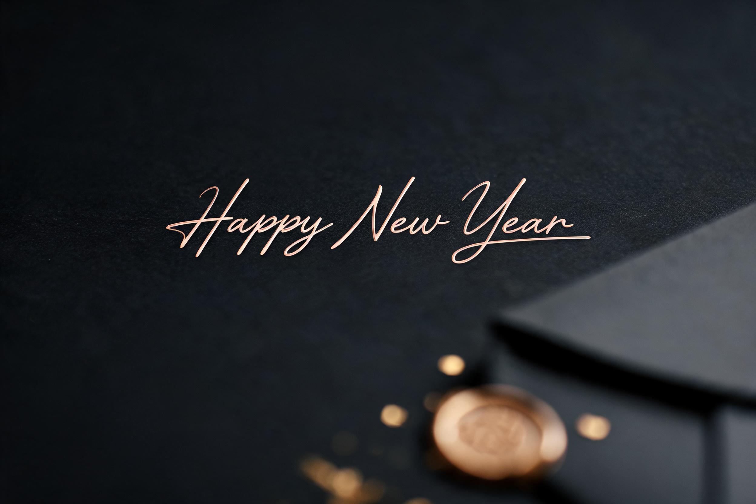 "Happy New Year" — Elegant Script | AI Text Effect Generator