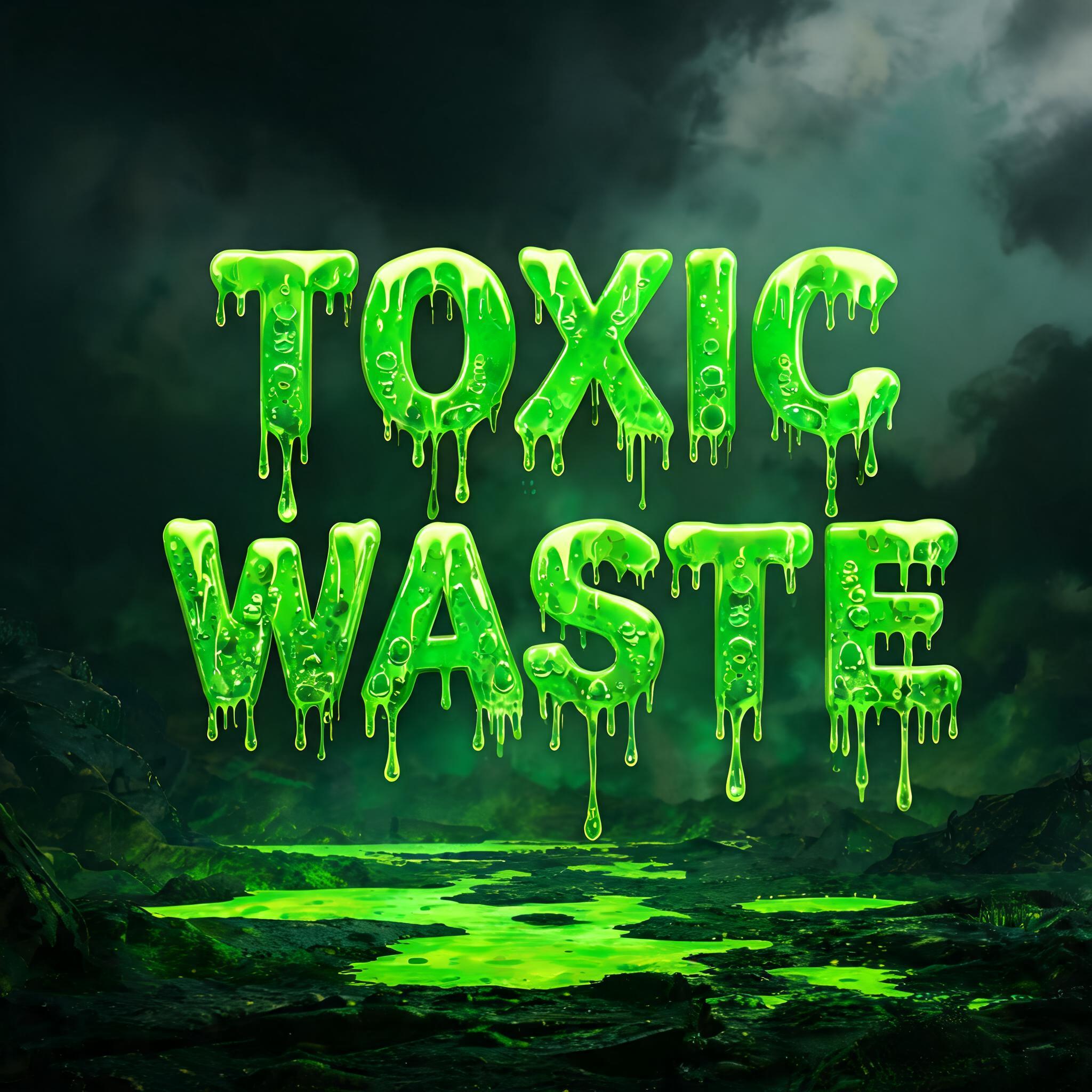 "TOXIC WASTE" — Drip Font | AI Text Effect Generator
