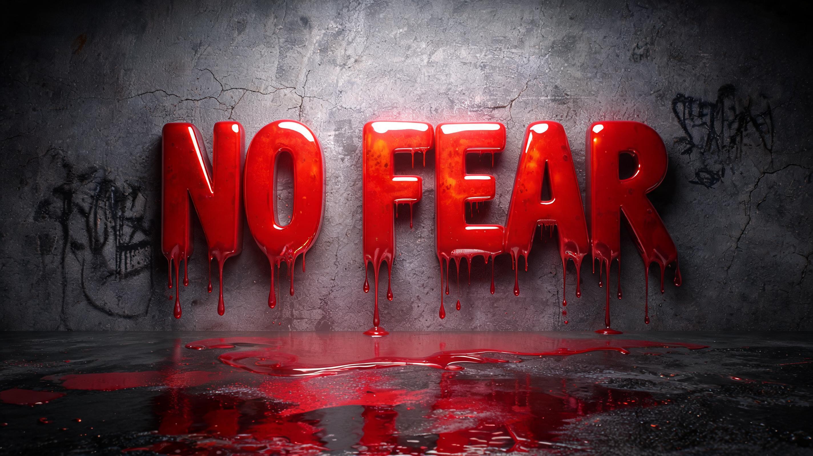 "NO FEAR" — Drip Font | AI Text Effect Generator