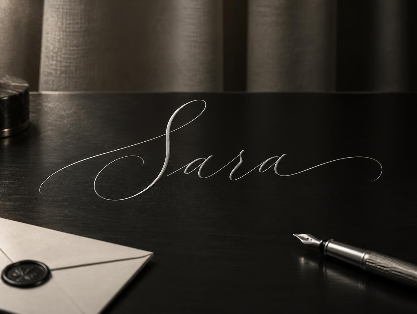 "Sara" —  | AI Text Effect Generator
