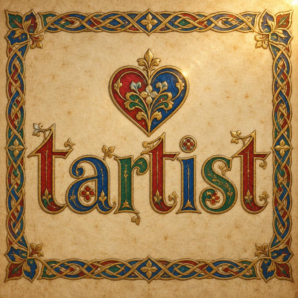 "tartist" — Medieval | AI Text Effect Generator