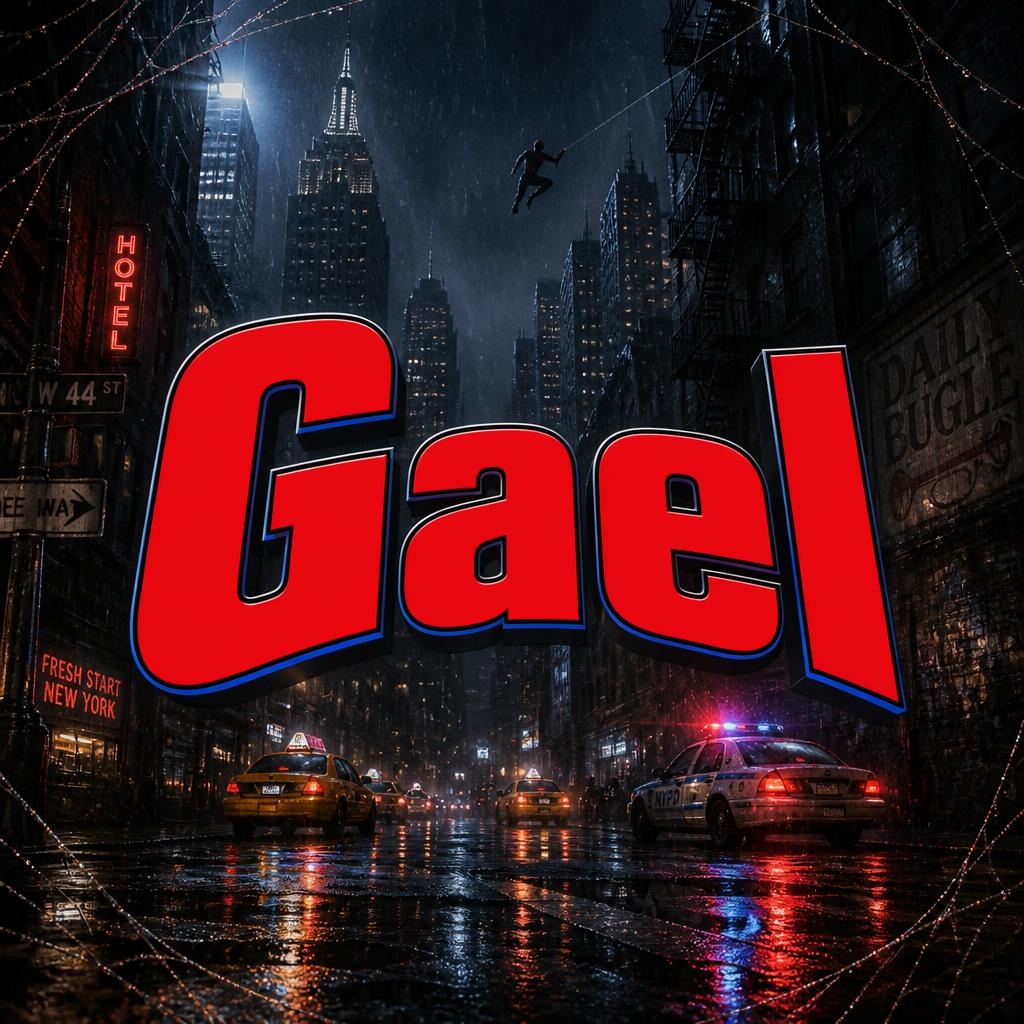 "Gael" — Spider Hero | AI Text Effect Generator