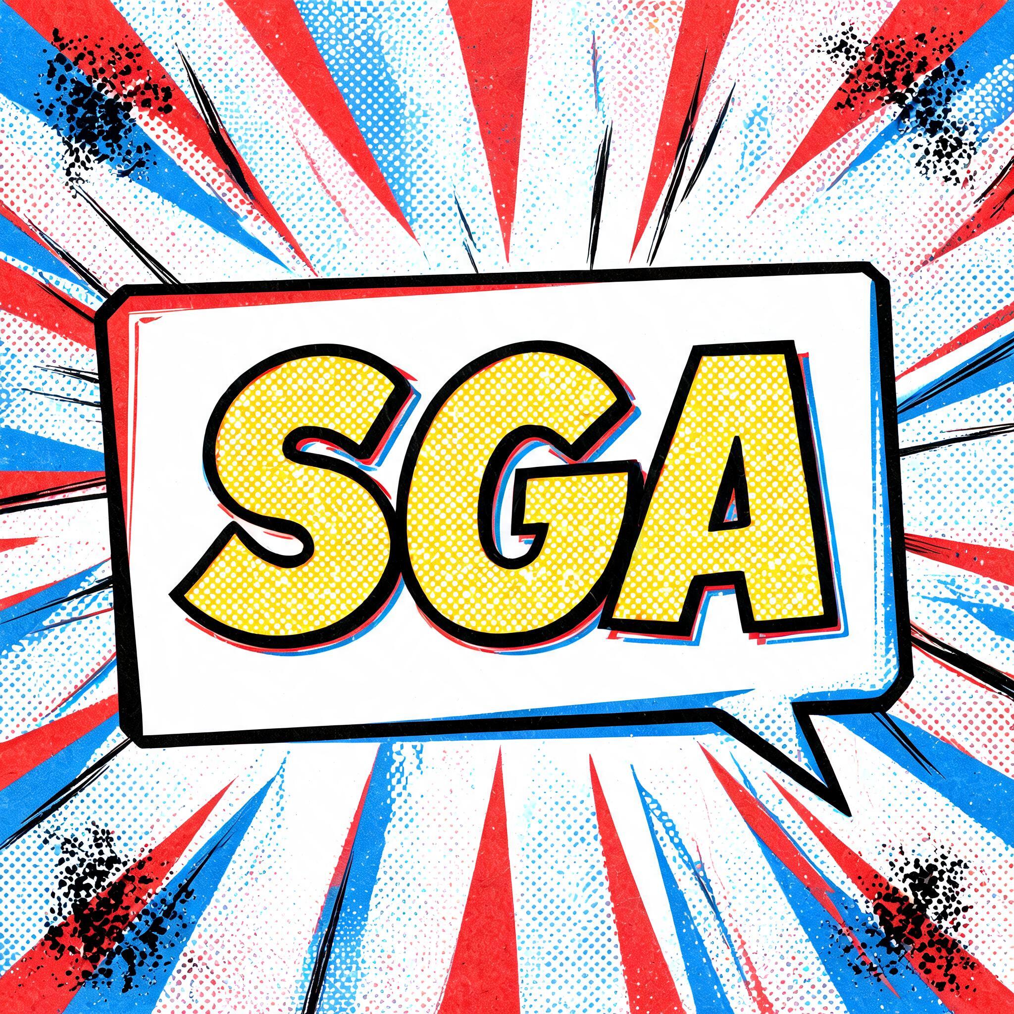 "SGA" — Comic Book text effect