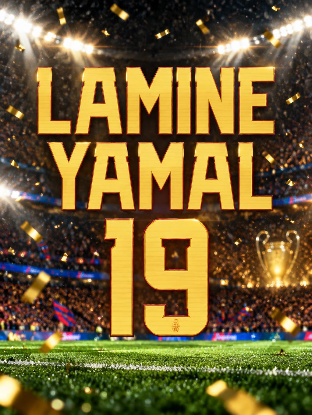 "LAMINE YAMAL 19" — Sports Football | AI Text Effect Generator
