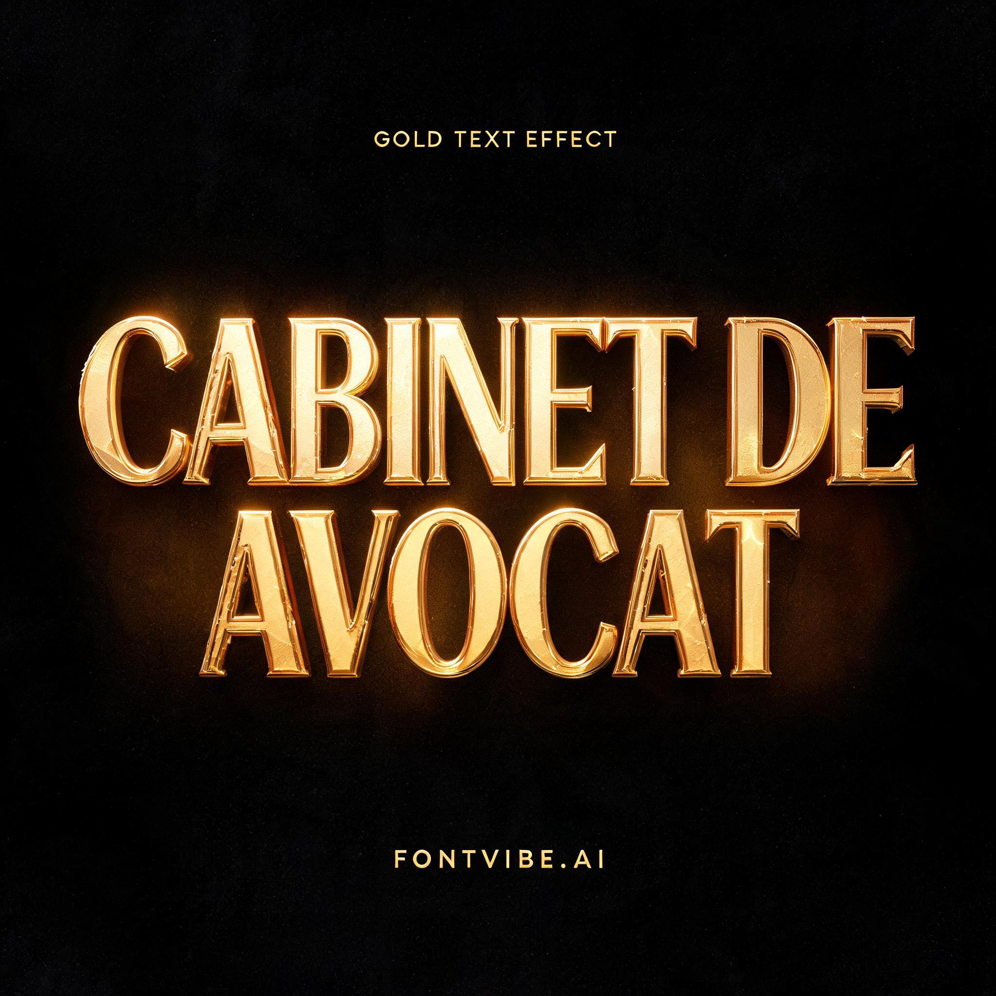 "CABINET DE AVOCAT" — Metallic | AI Text Effect Generator