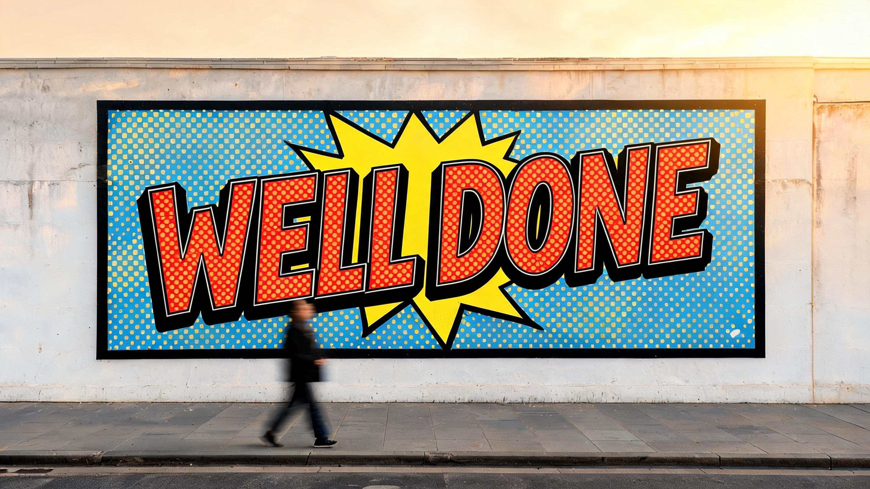 "WELL DONE" — Pop Art | AI Text Effect Generator