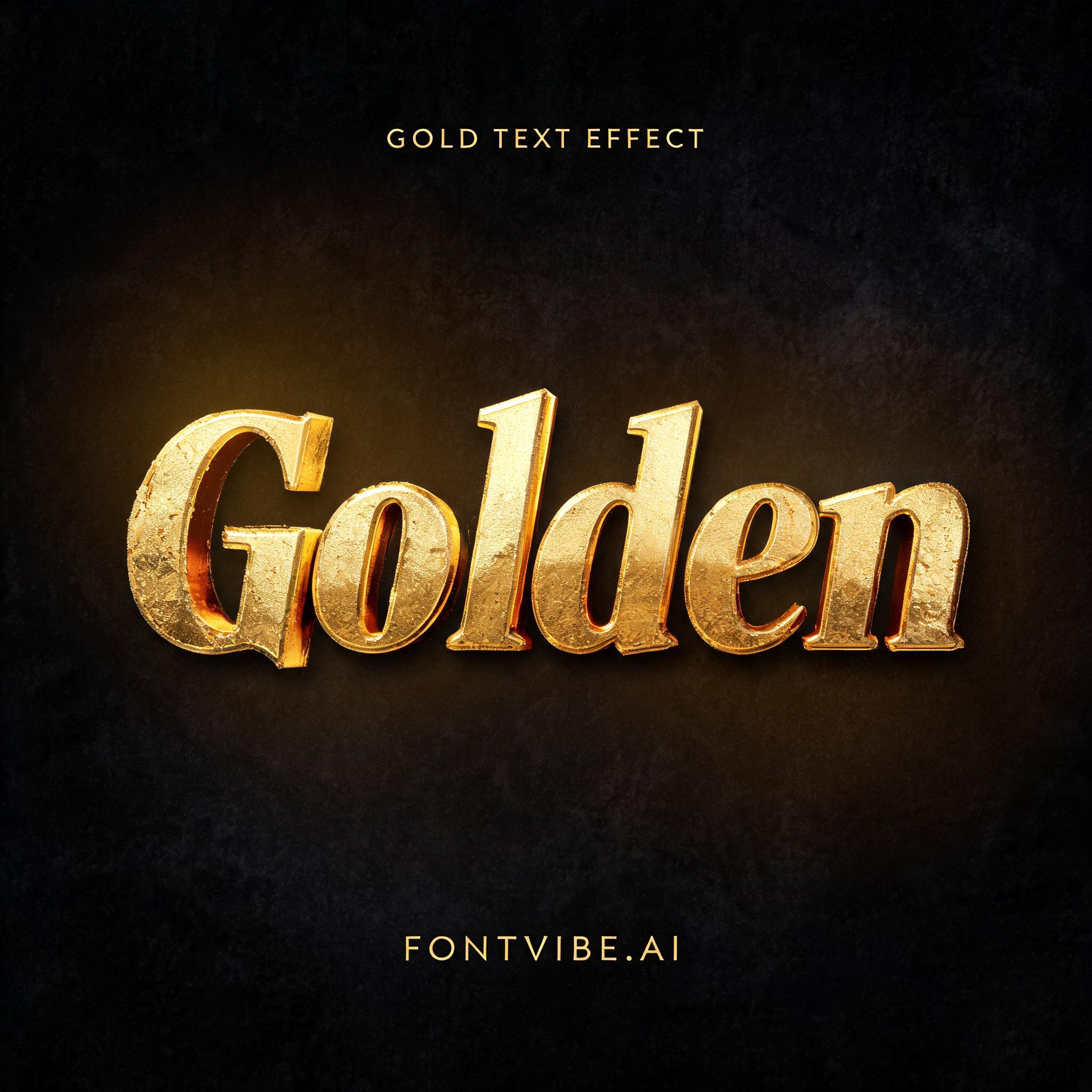 "Golden" — Metallic | AI Text Effect Generator