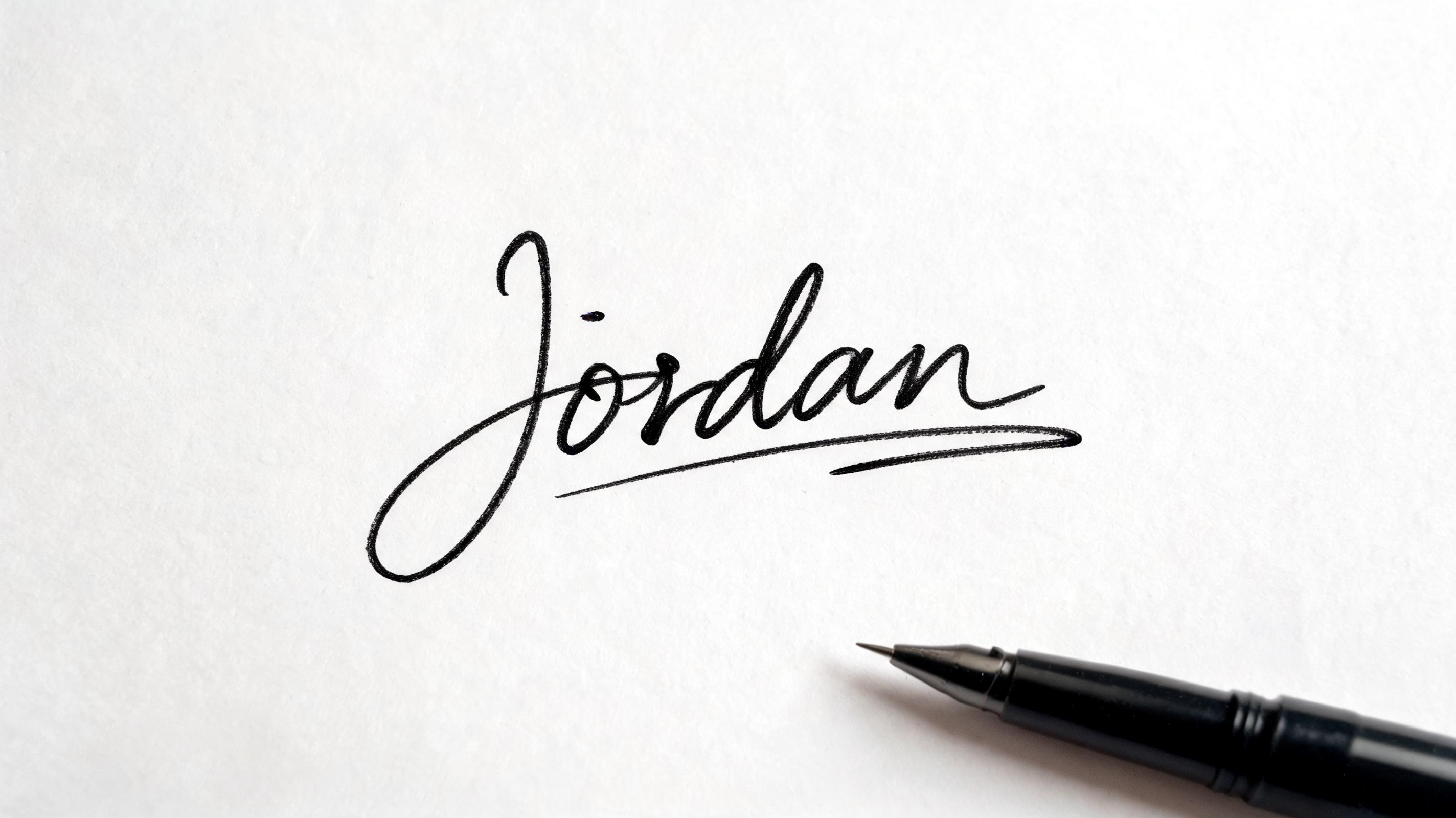 "Jordan" — Cursive Signature | AI Text Effect Generator