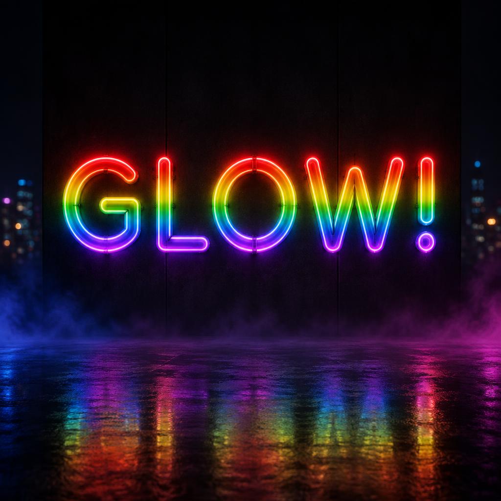 "GLOW!" —  | AI Text Effect Generator