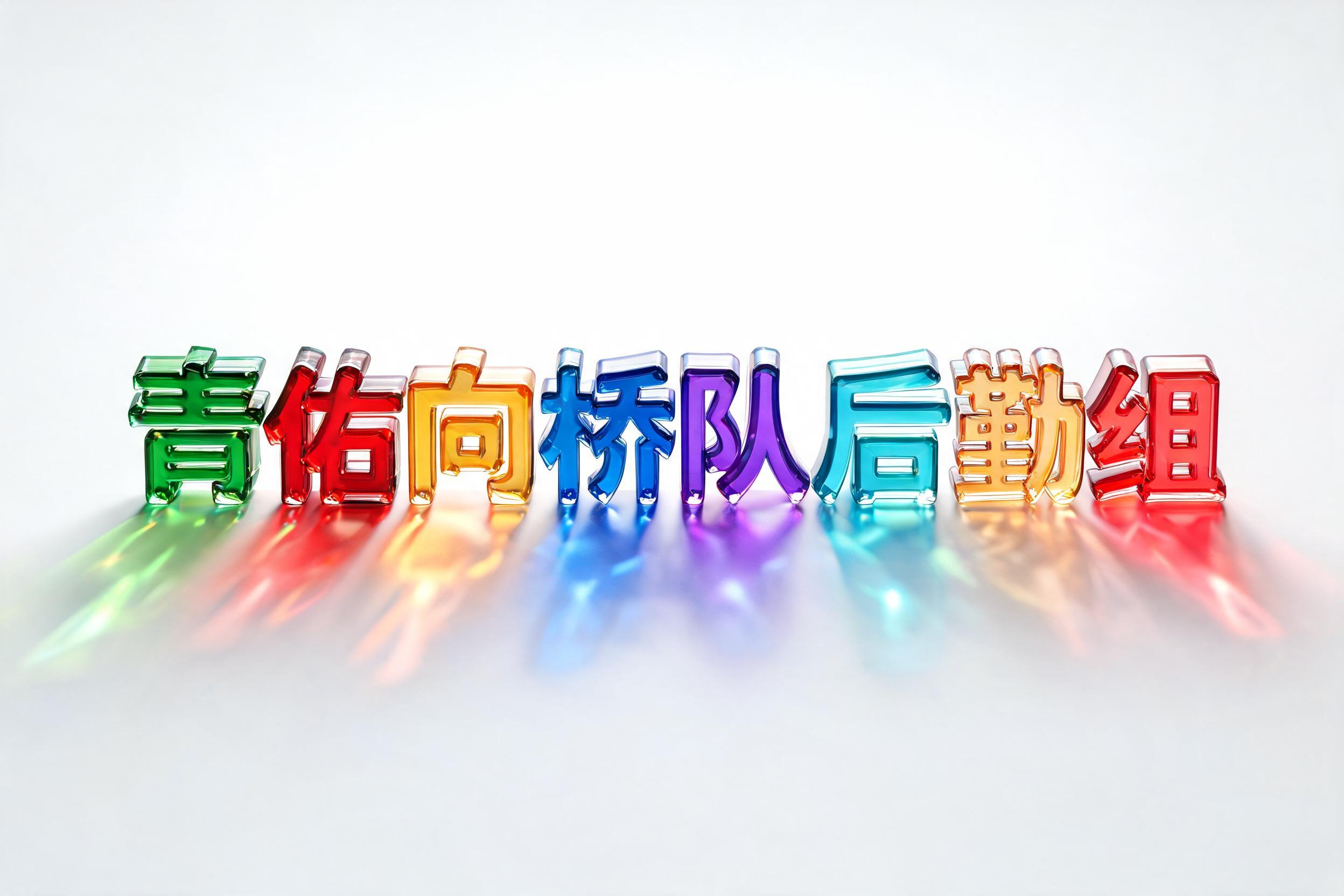 "青佑向桥队后勤组" — Glass Color | AI Text Effect Generator