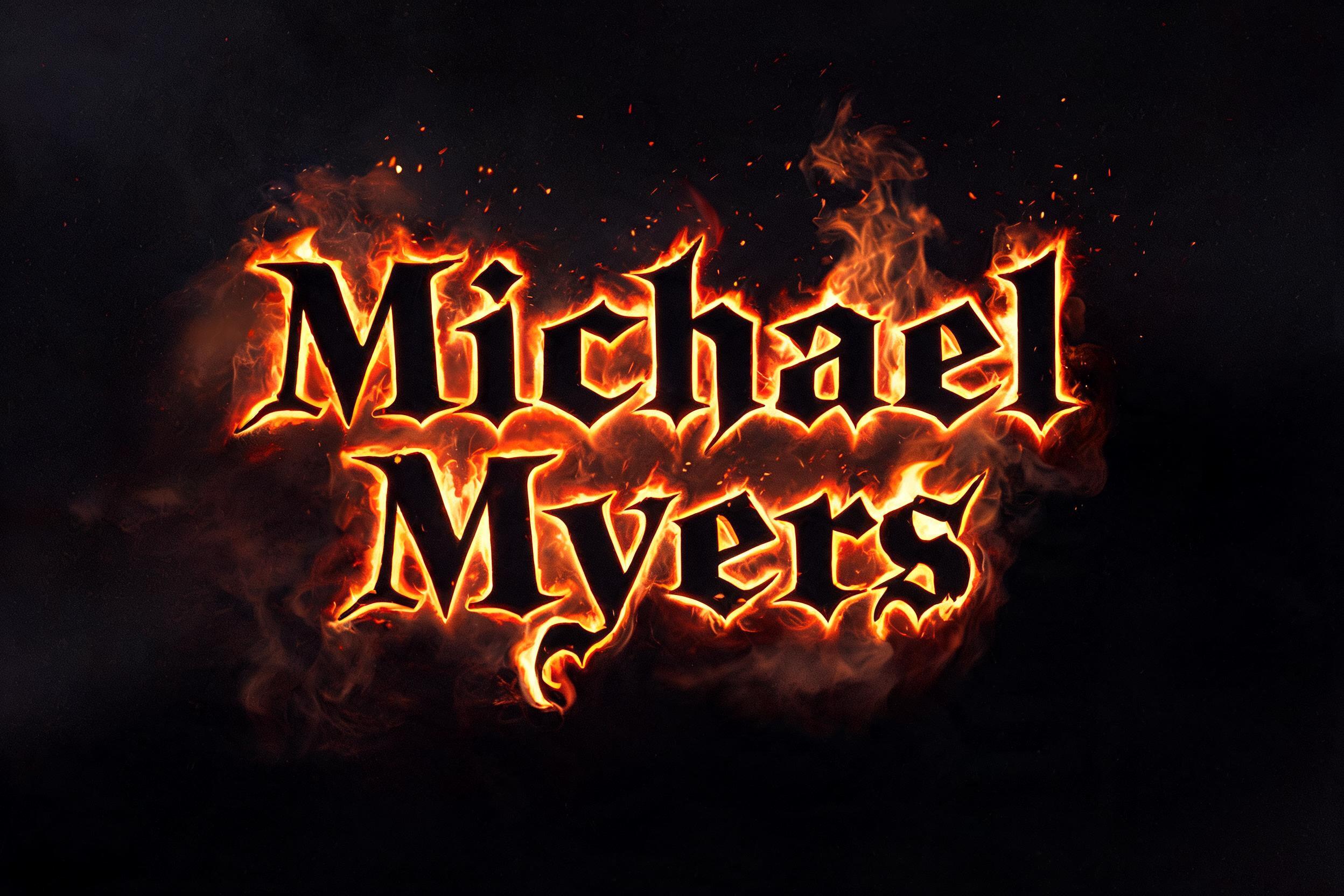 "Michael Myers" — Fire Smoke | AI Text Effect Generator