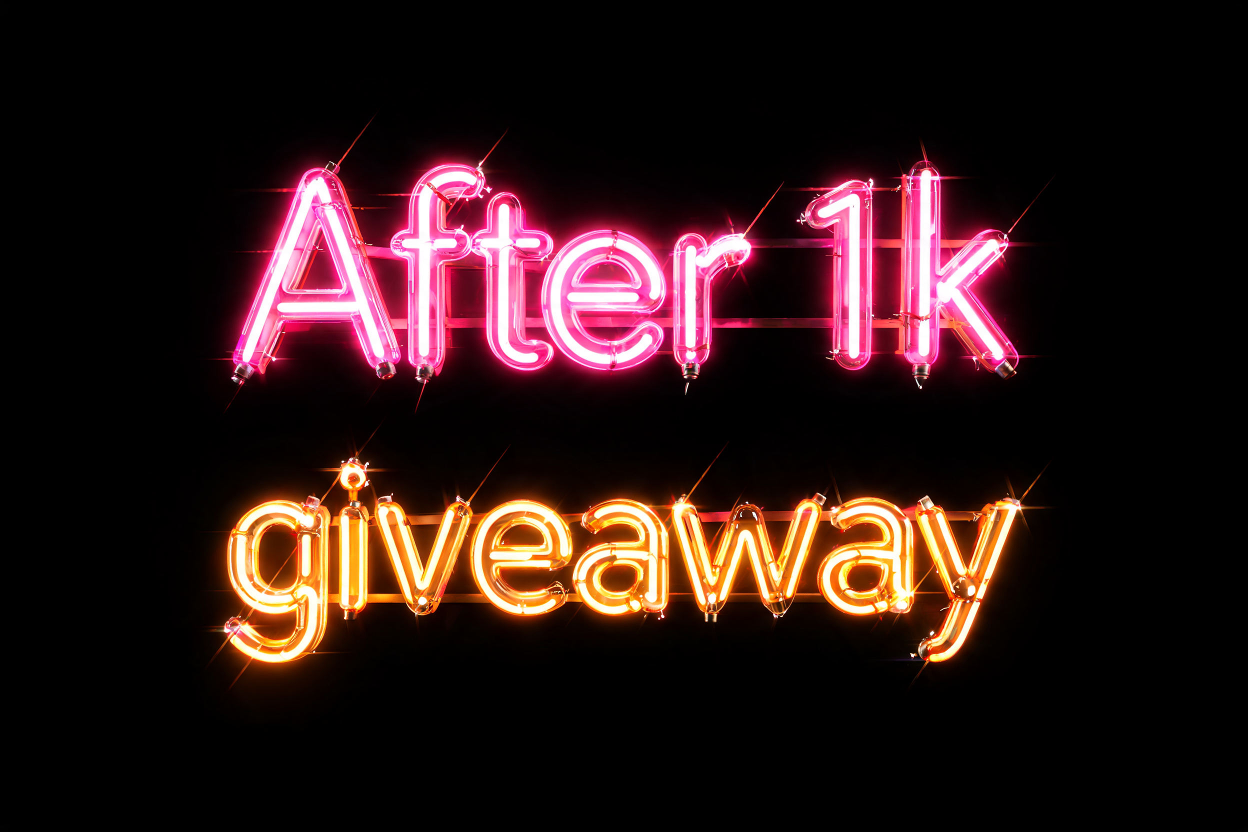 "After 1k giveaway" — Neon Sign | AI Text Effect Generator