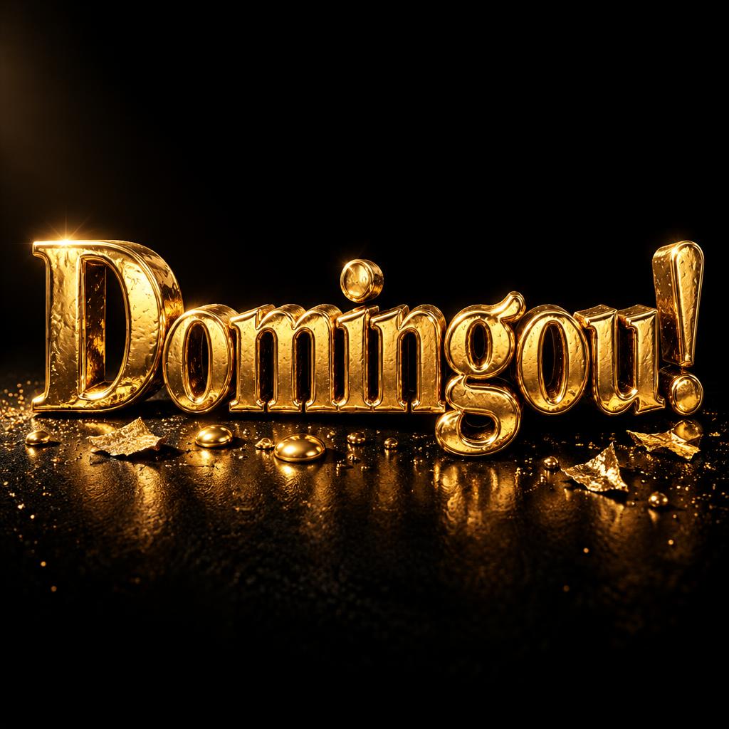 "Domingou!" — Luxury Gold | AI Text Effect Generator