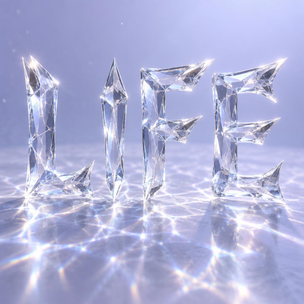 "LIFE" — Glass | AI Text Effect Generator