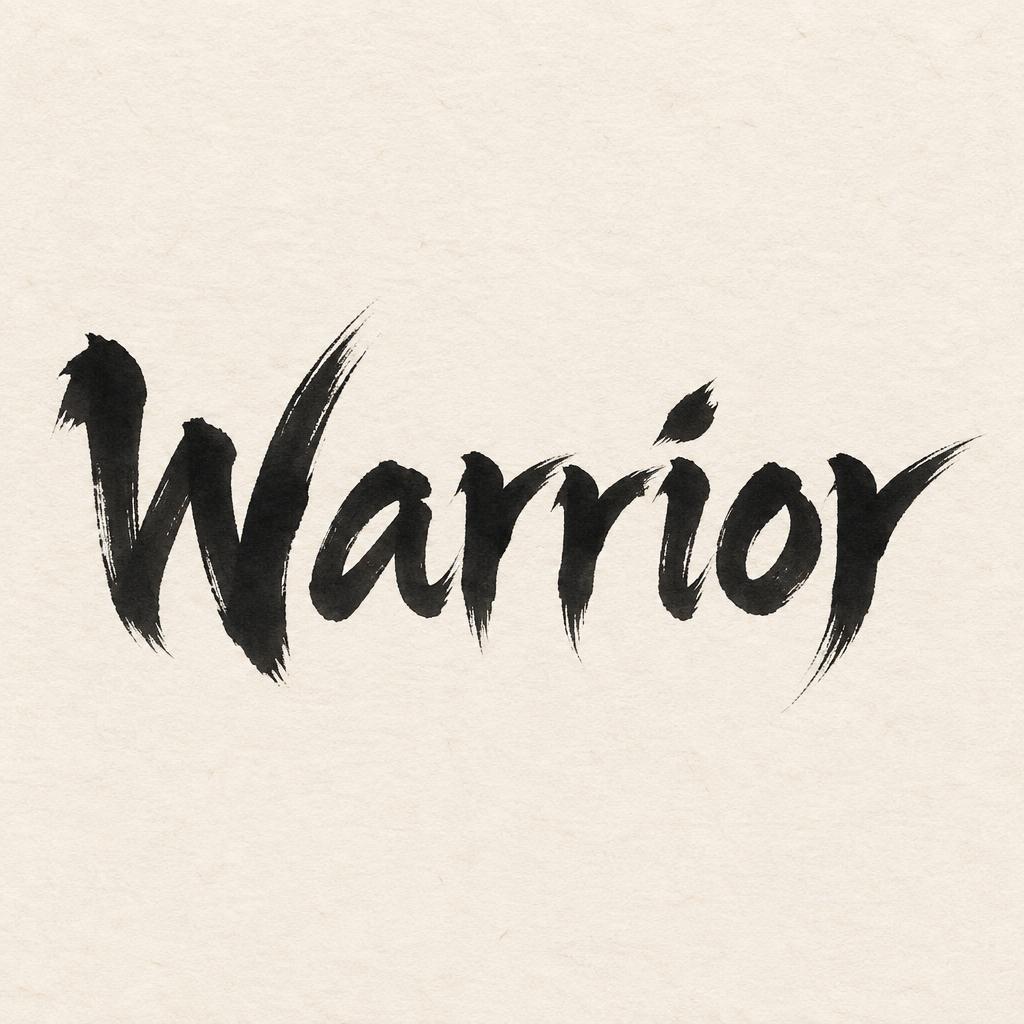 "Warrior" — Brush Japanese Ink | AI Text Effect Generator