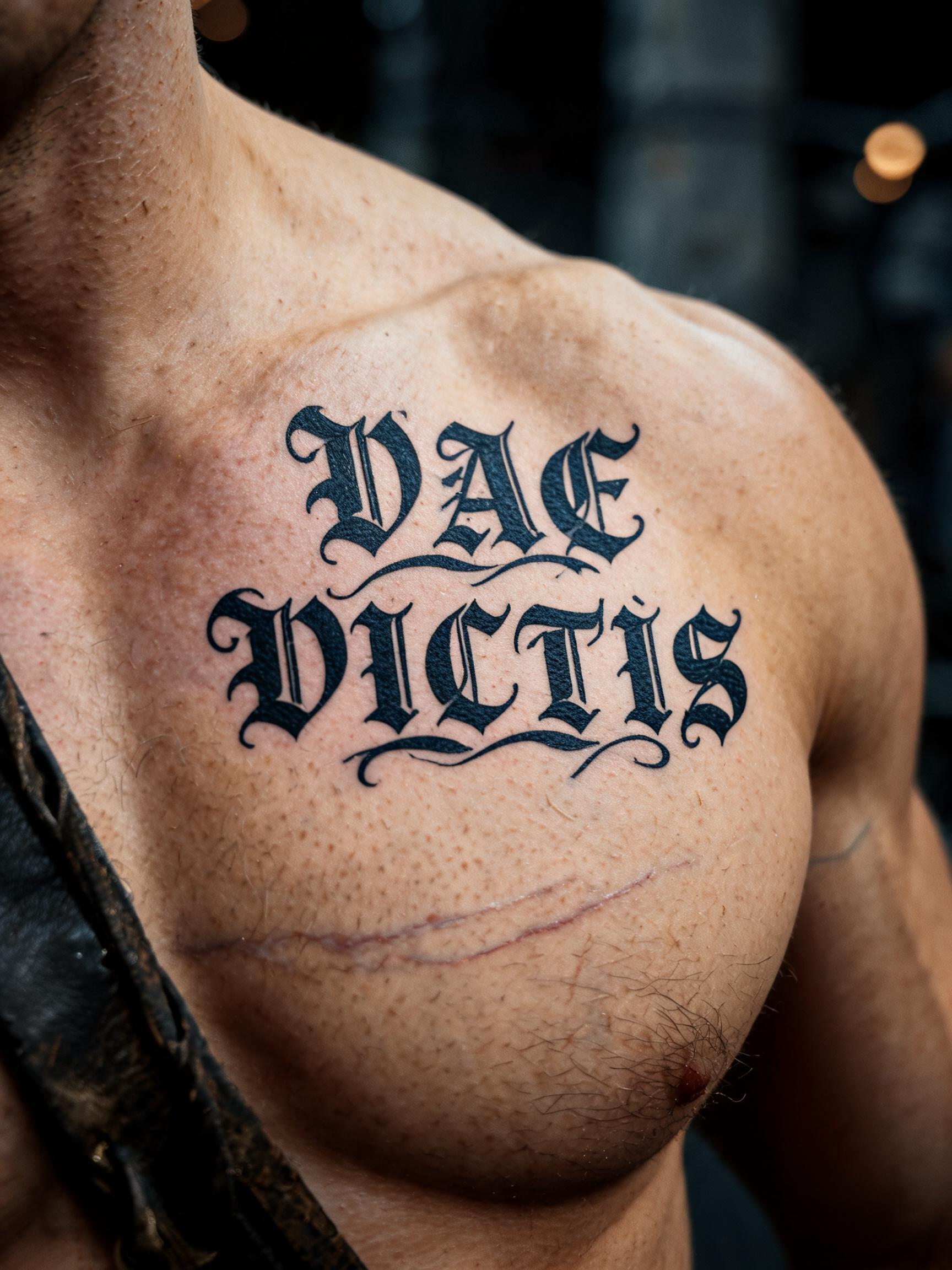 "Vae 
Victis" — Tattoo | AI Text Effect Generator