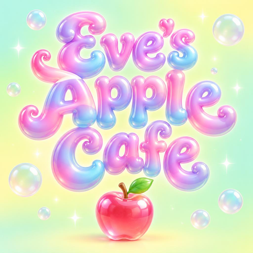 "Eve's Apple Cafe" — Bubble text effect