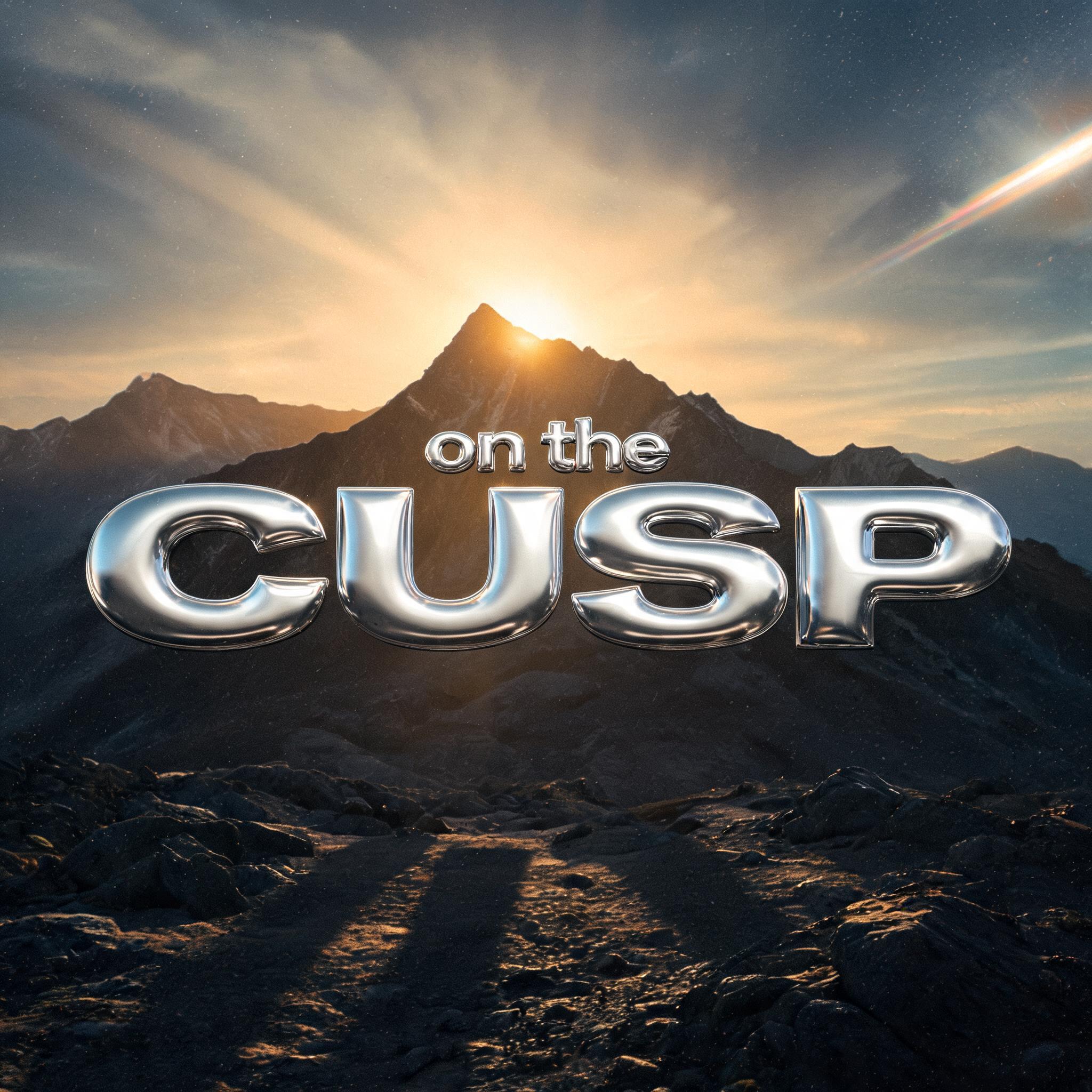 "on the CUSP" — Chrome Metal 3d | AI Text Effect Generator