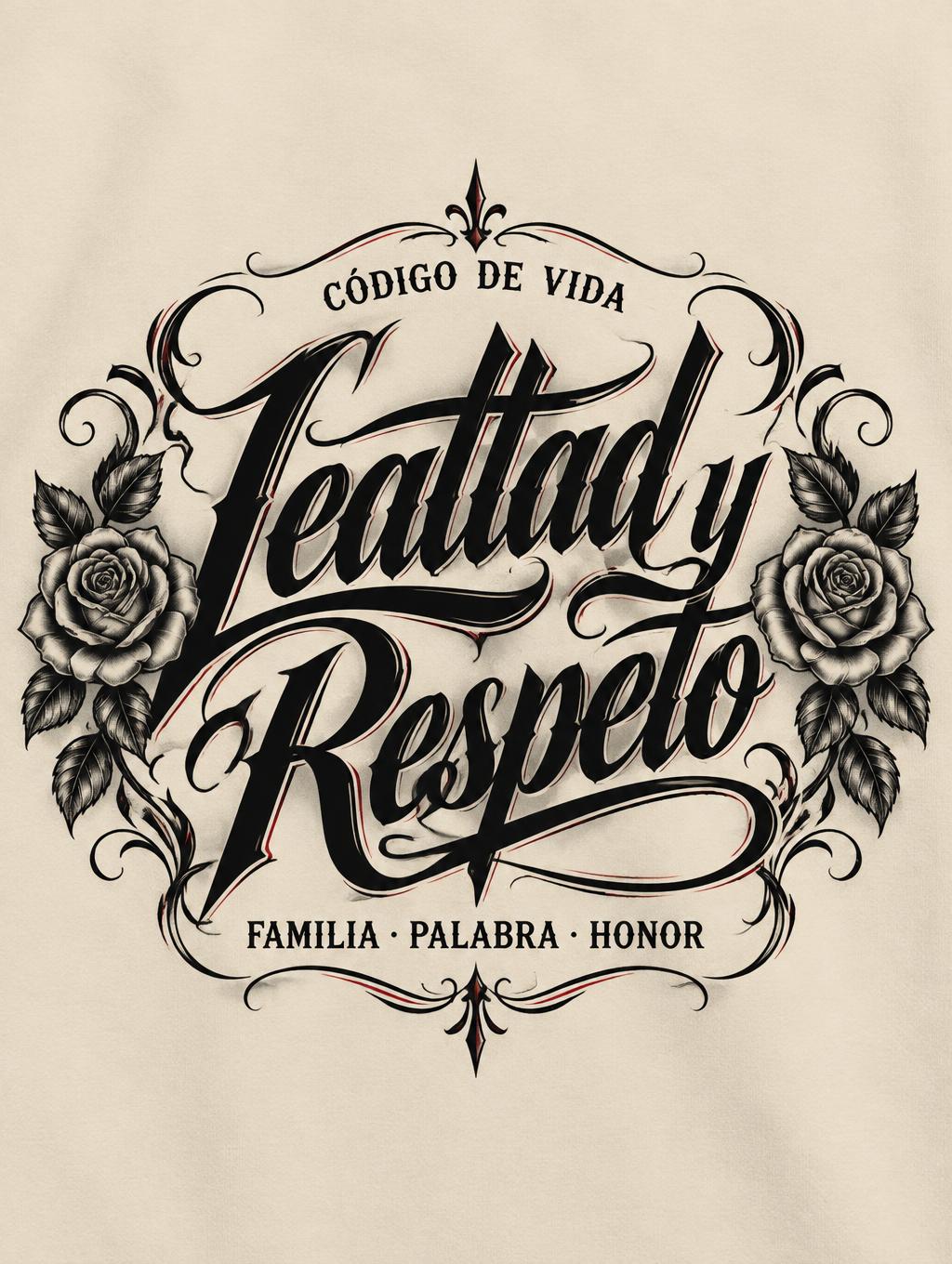 "Lealtad y Respeto
CÓDIGO DE VIDA
FAMILIA · PALABRA · HONOR" — Chicano | AI Text Effect Generator