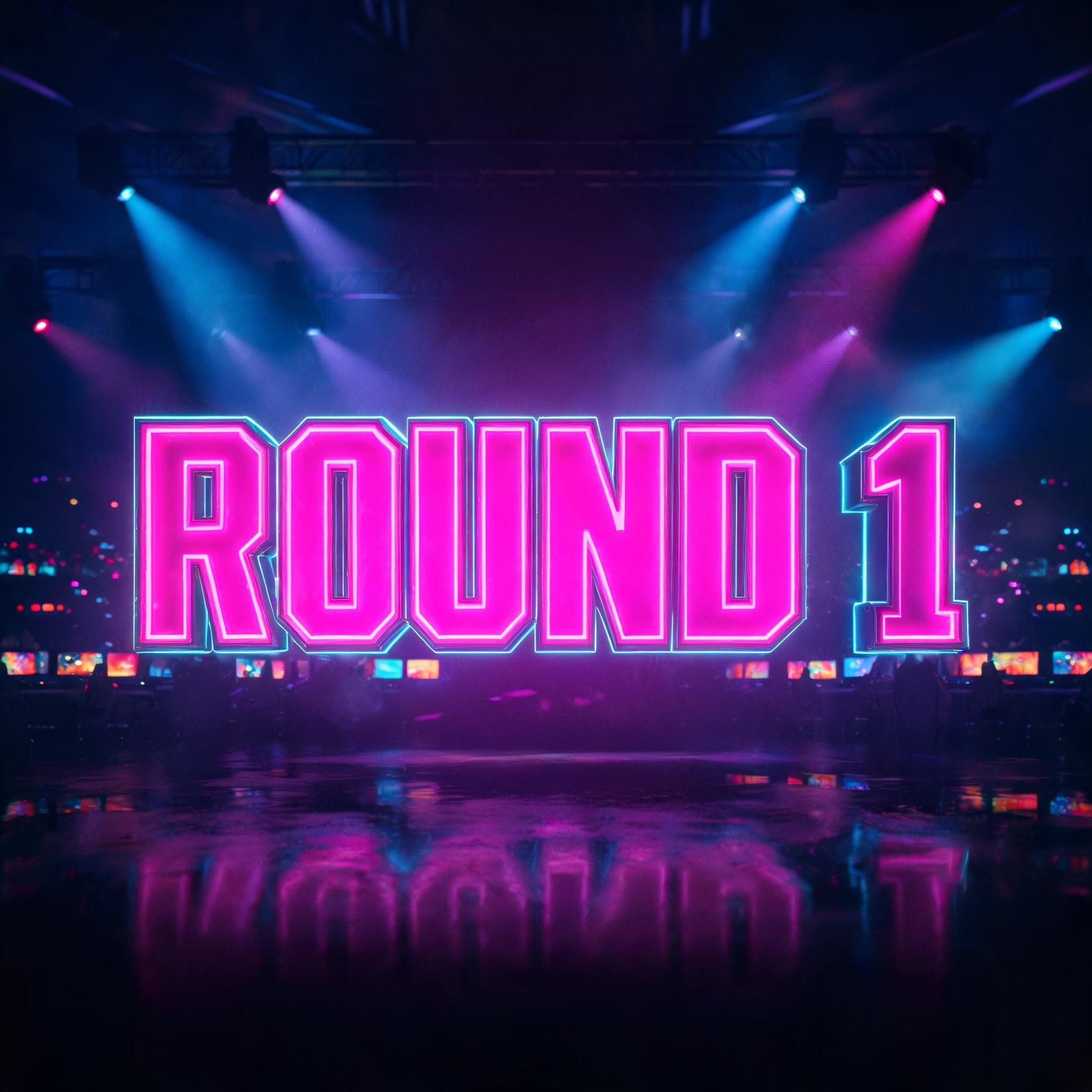 "Round 1" — 3d Bold Neon | AI Text Effect Generator