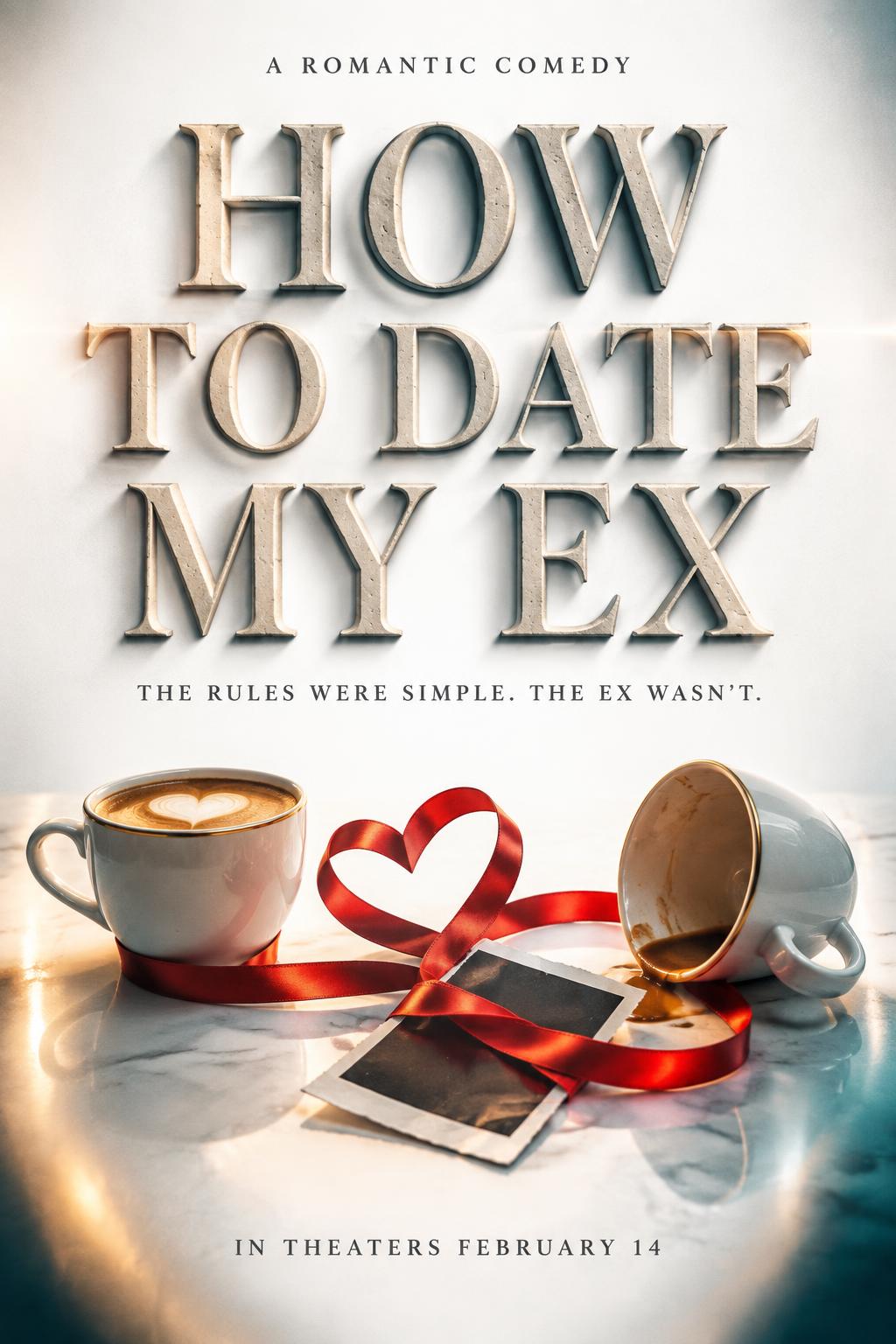 "HOW
TO DATE
MY EX
A ROMANTIC COMEDY
THE RULES WERE SIMPLE. THE EX WASN’T.
IN THEATERS FEBRUARY 14" — Cinematic | AI Text Effect Generator