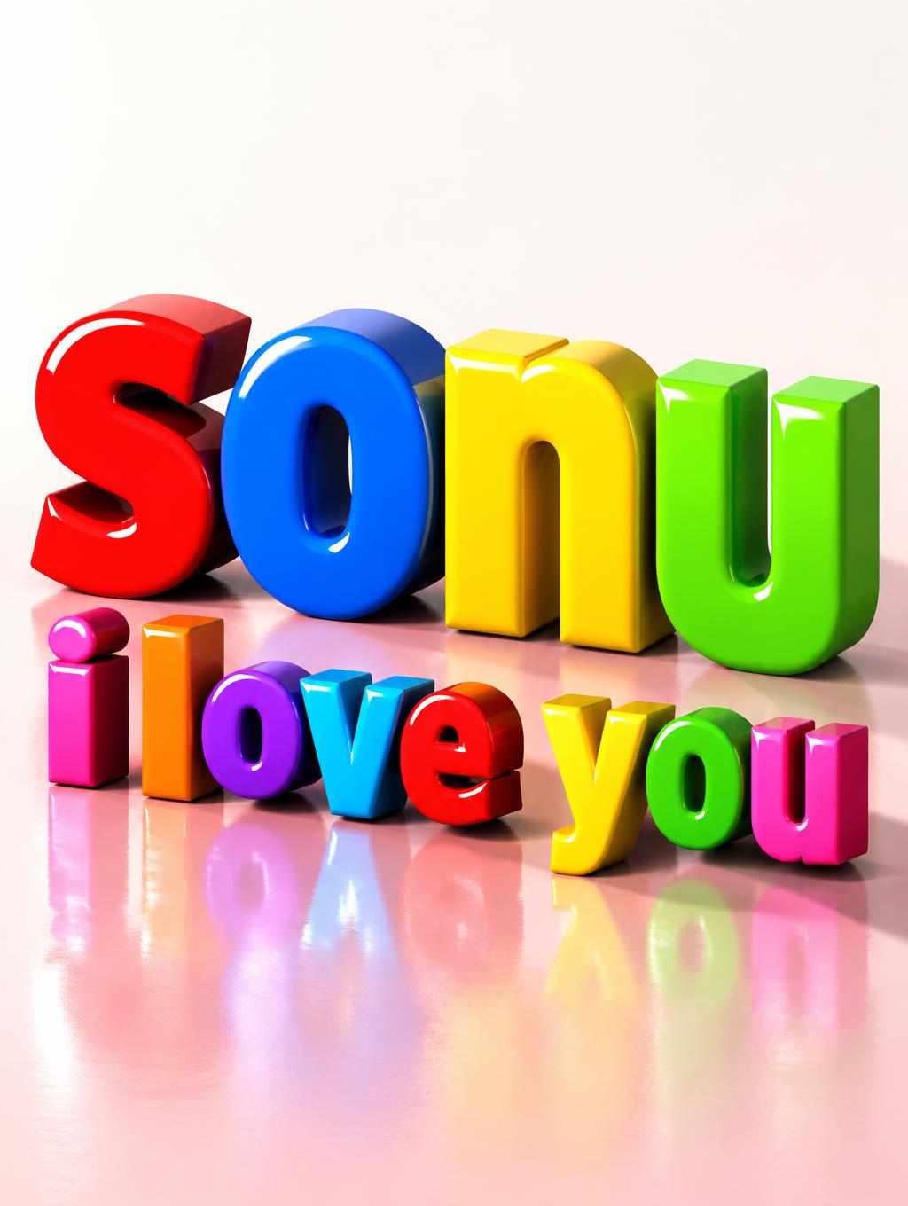 "sonu i love you" — 3d Bold | AI Text Effect Generator