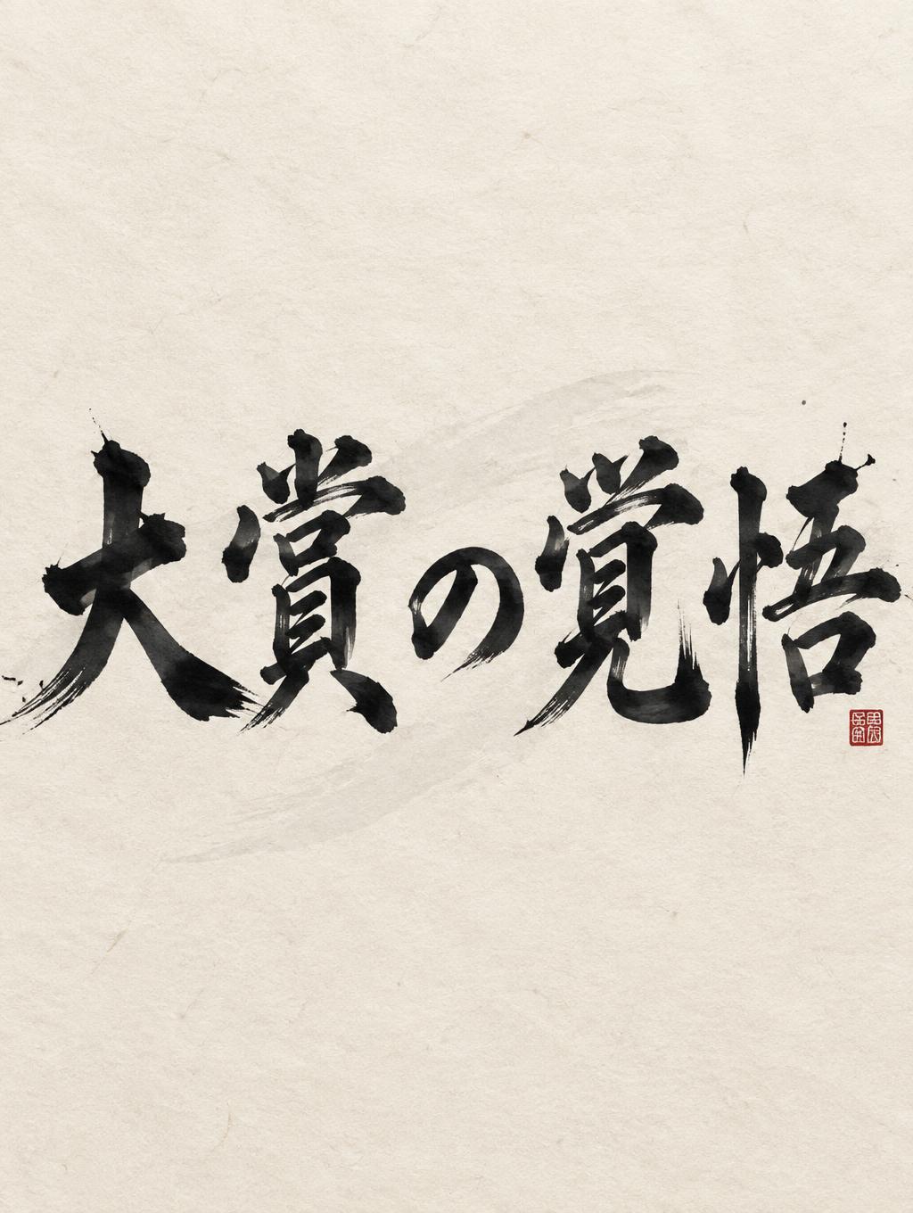 "大賞の覚悟" — Brush Japanese Ink | AI Text Effect Generator