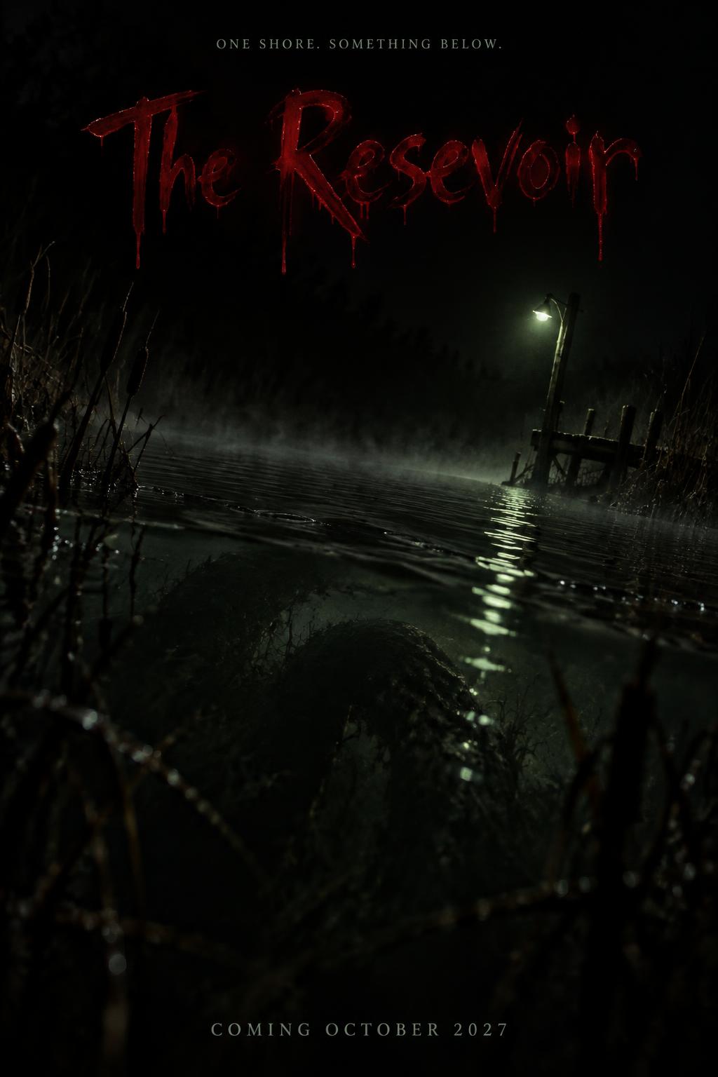 "The Resevoir
ONE SHORE. SOMETHING BELOW.
COMING OCTOBER 2027" — Cinematic Horror | AI Text Effect Generator