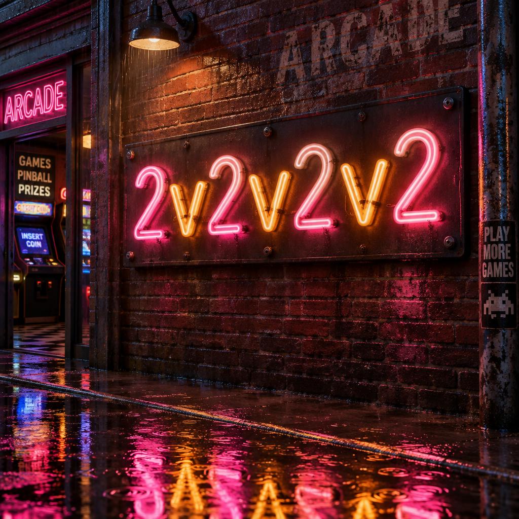 "2v2v2v2" — Neon Sign | AI Text Effect Generator