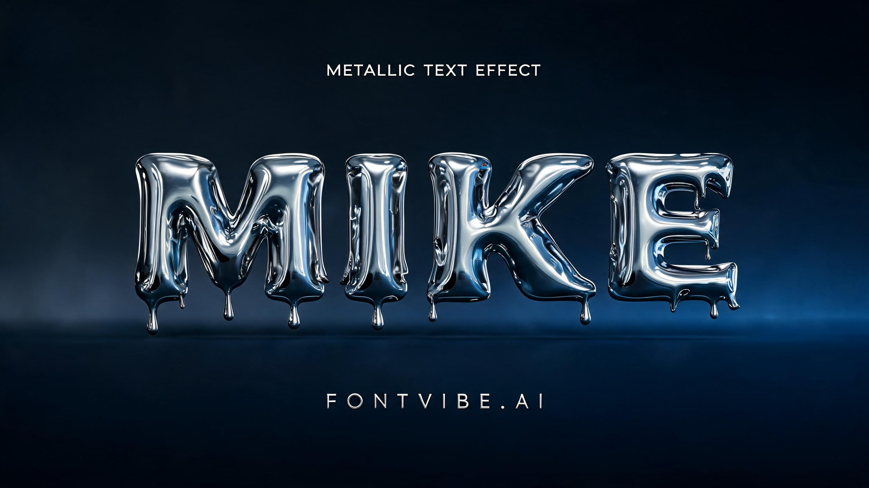 "MIKE" — Metallic | AI Text Effect Generator