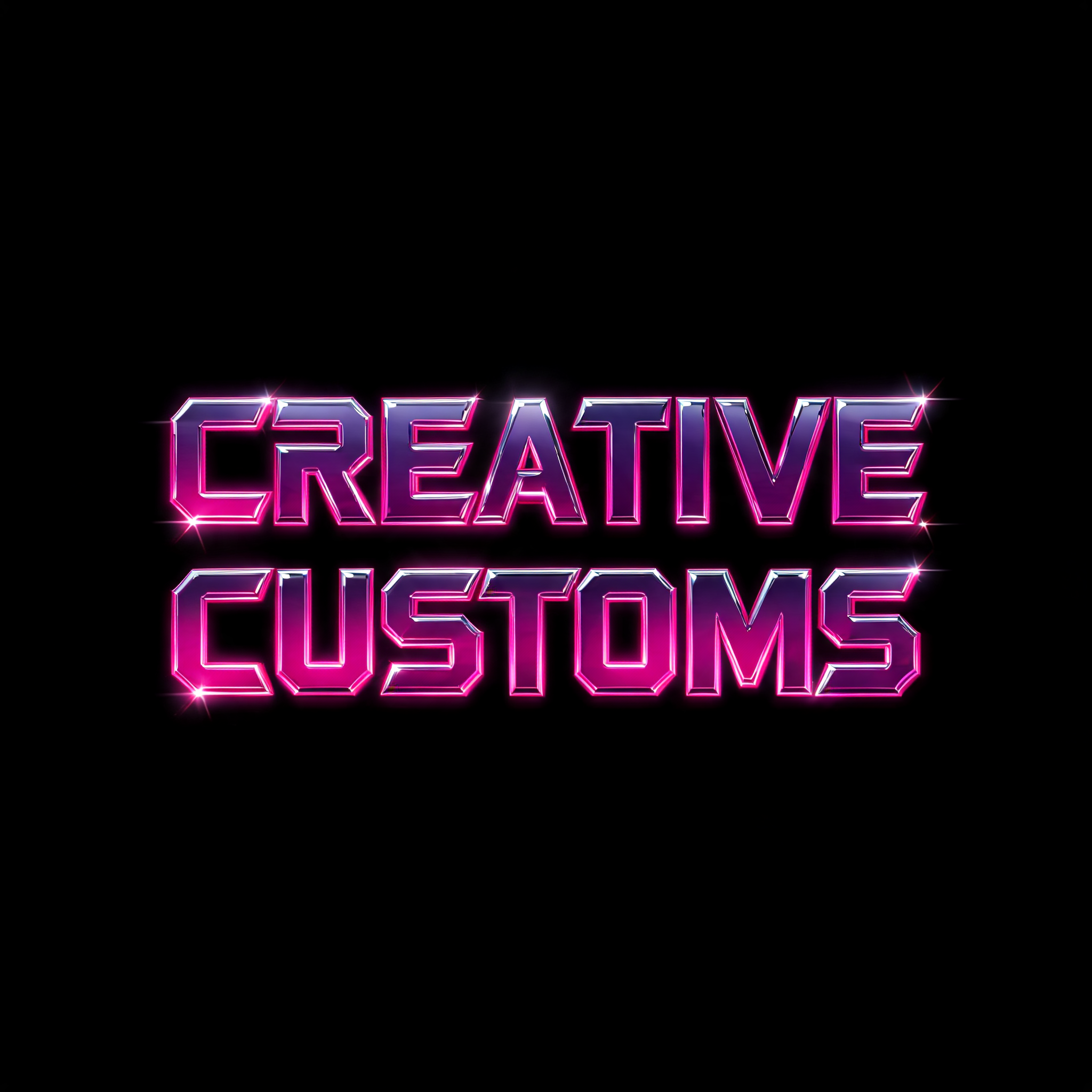"Creative Customs" — Cyberpunk Synthwave | AI Text Effect Generator