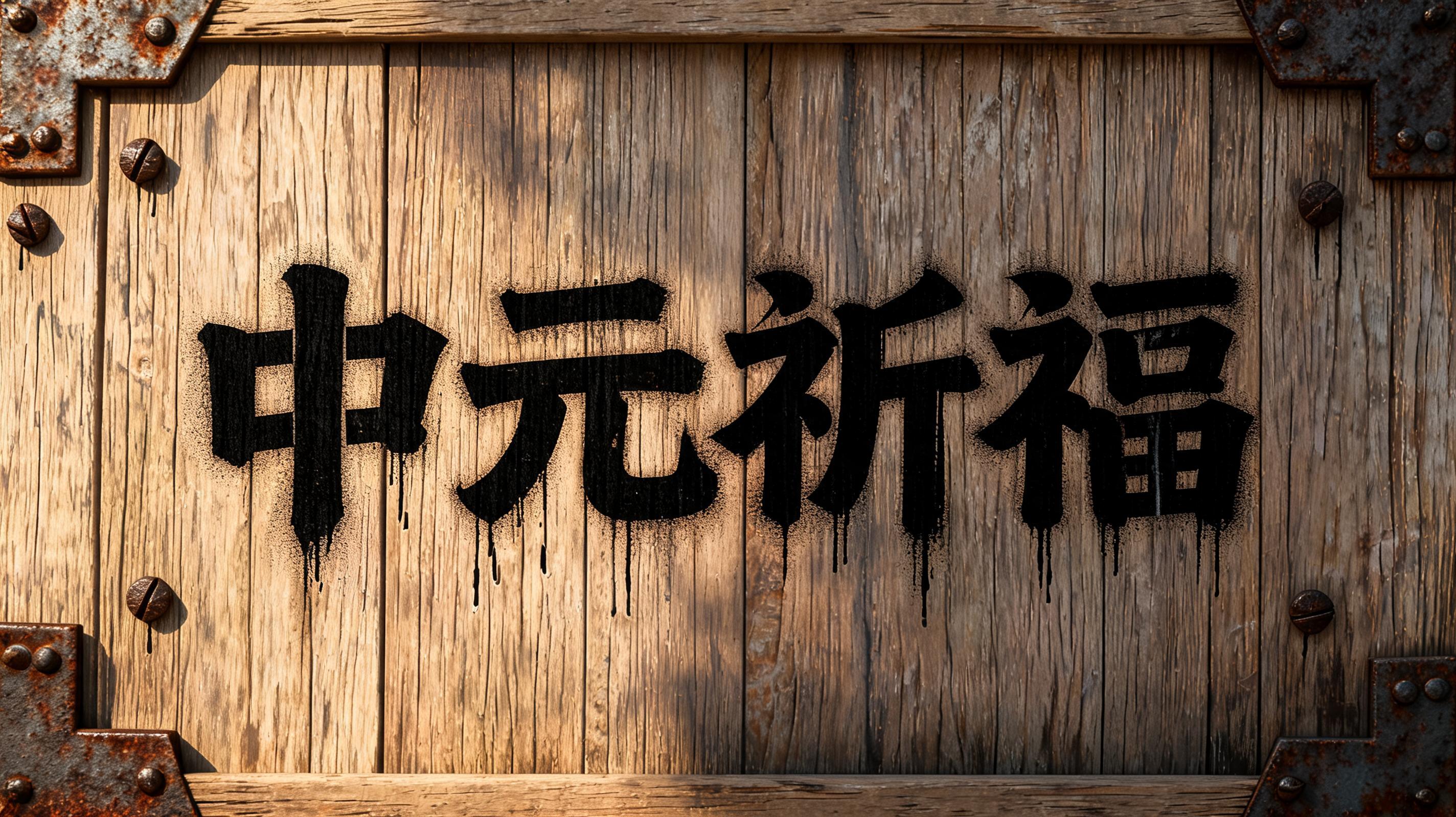 "中元祈福" — Stencil | AI Text Effect Generator