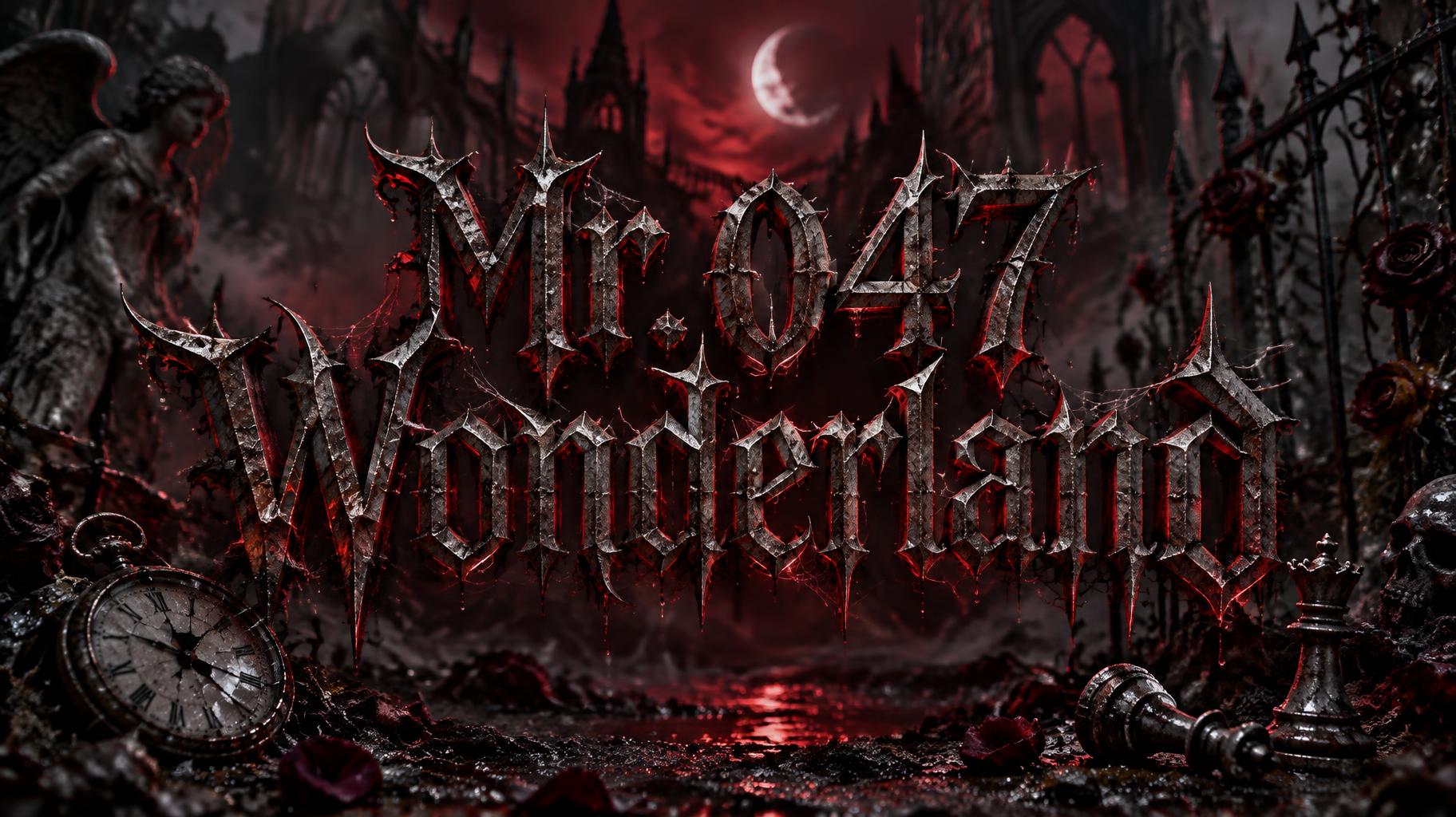 "Mr.047 Wonderland" — Gothic Dark text effect