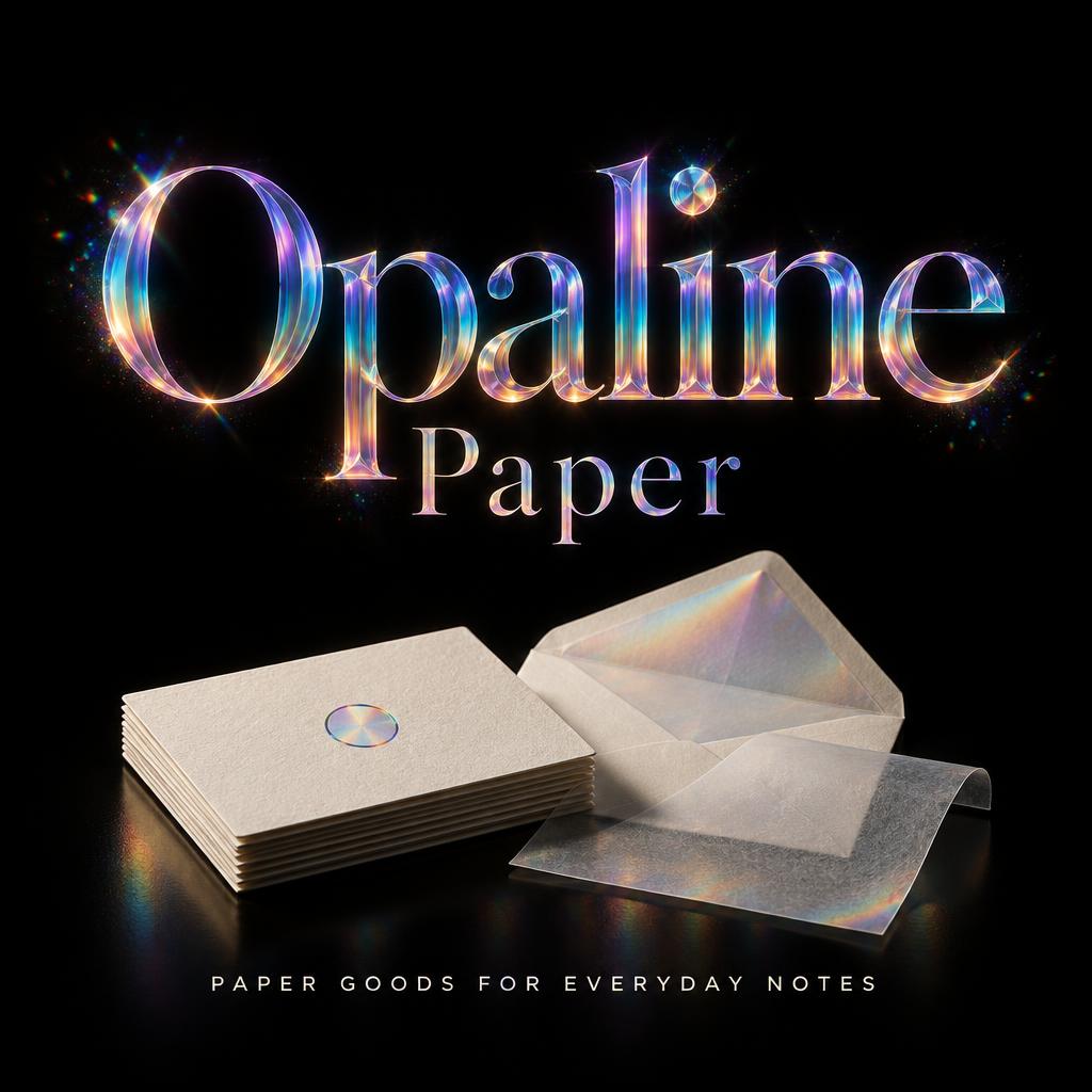 "Opaline
Paper
PAPER GOODS FOR EVERYDAY NOTES" — Holographic | AI Text Effect Generator