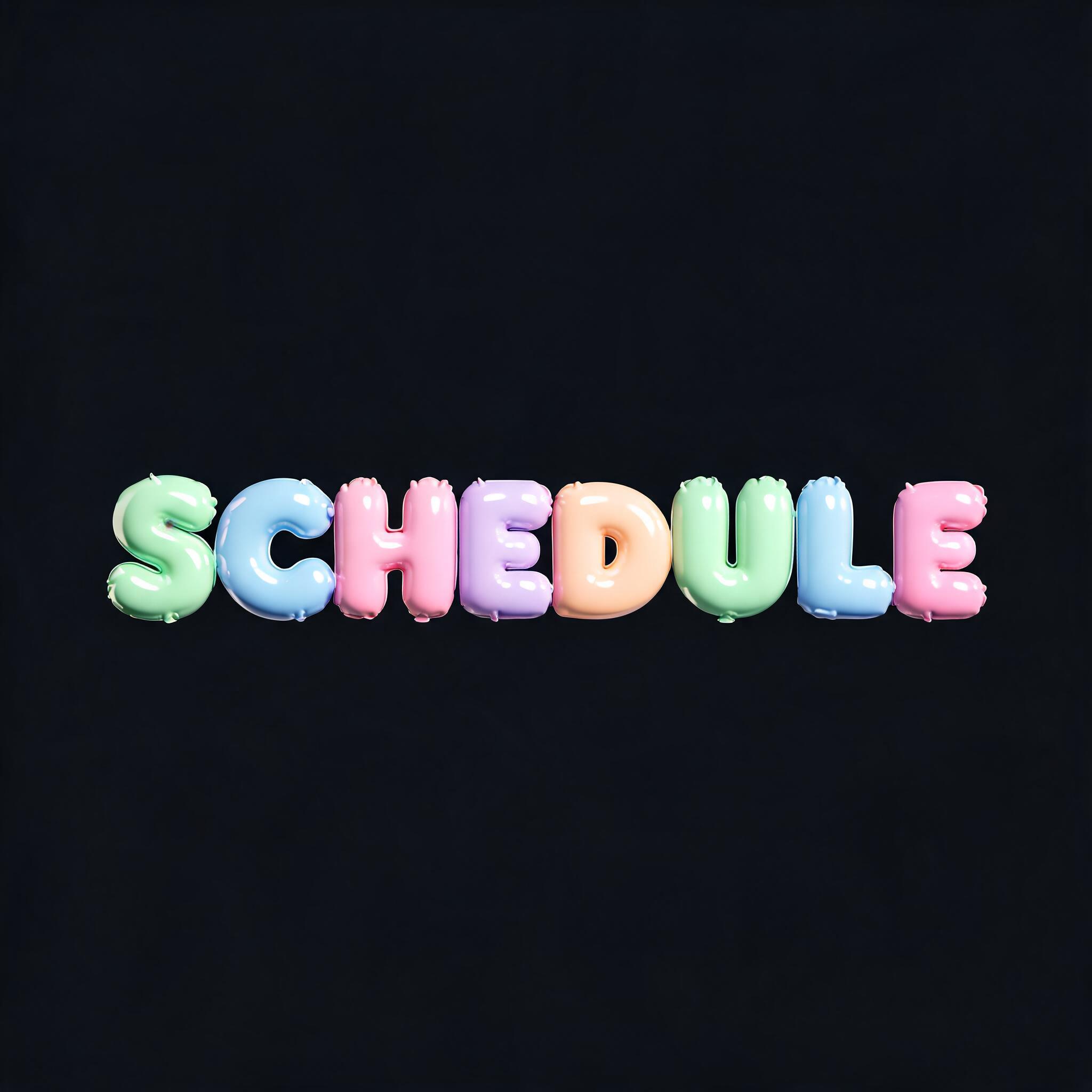 "schedule" — Y2k Bubbly | AI Text Effect Generator