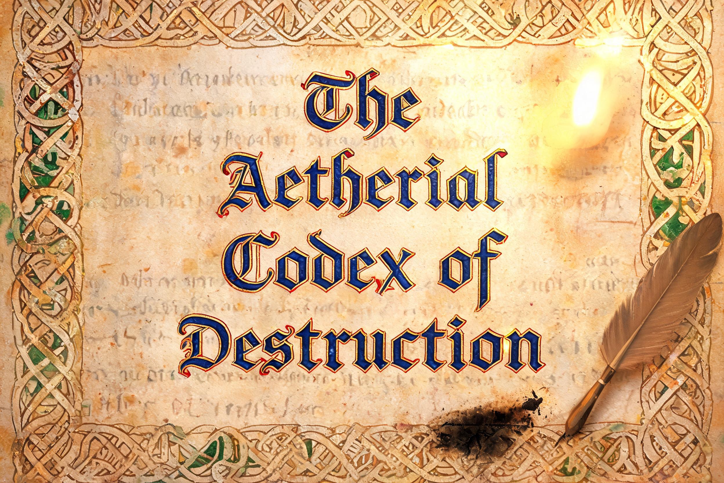 "The Aetherial Codex of Destruction" — Medieval | AI Text Effect Generator