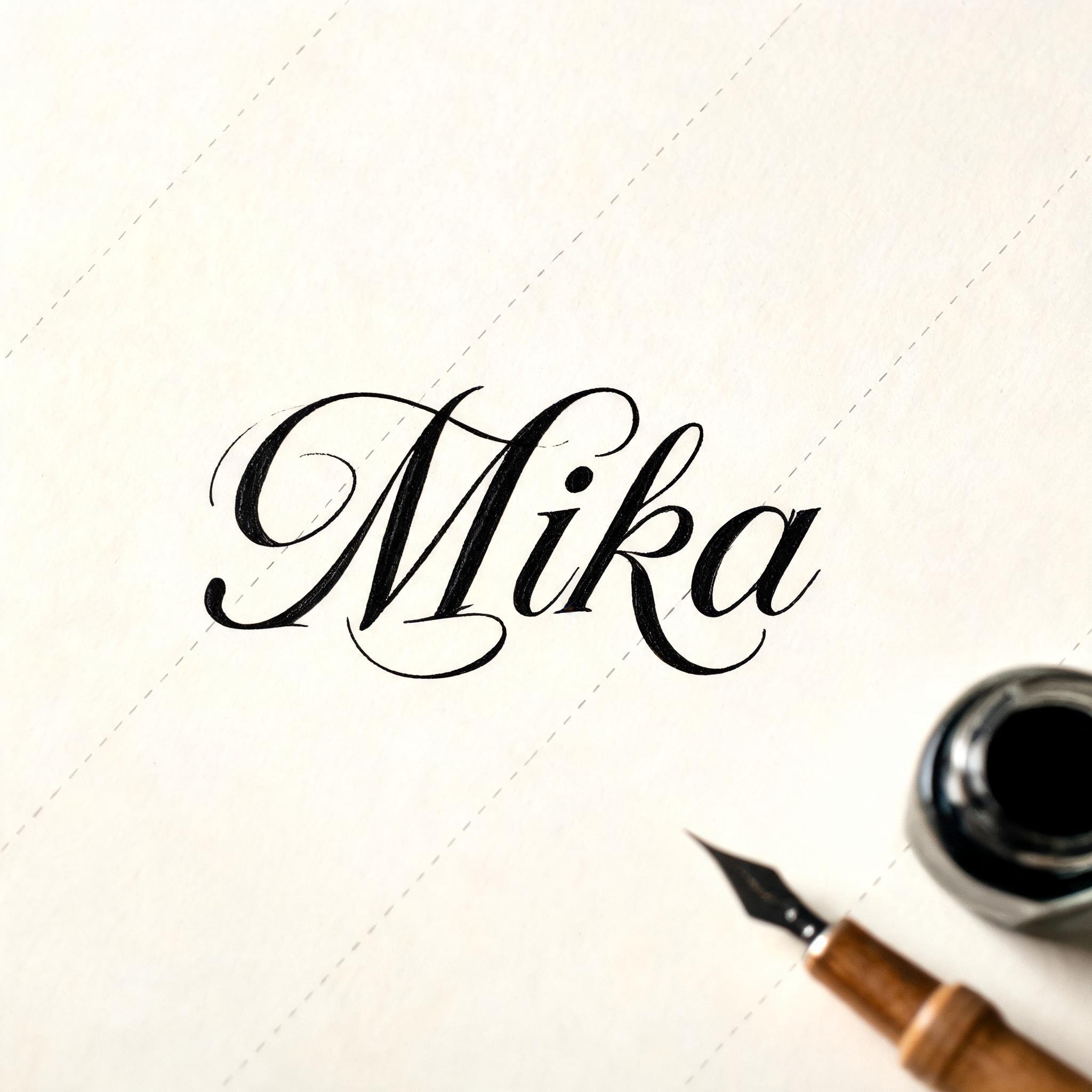 "Mika" — Cursive Calligraphy | AI Text Effect Generator